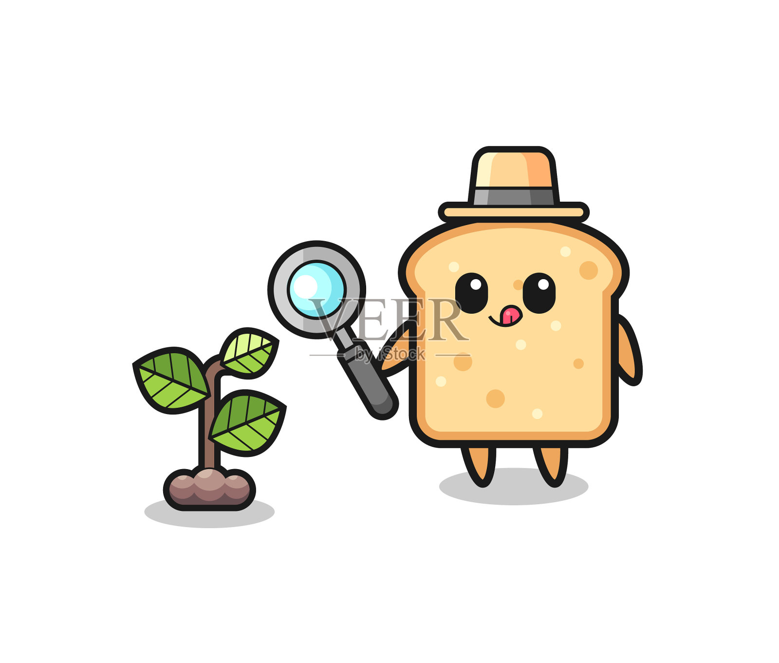 可爱的草药医生在研究植物设计元素图片