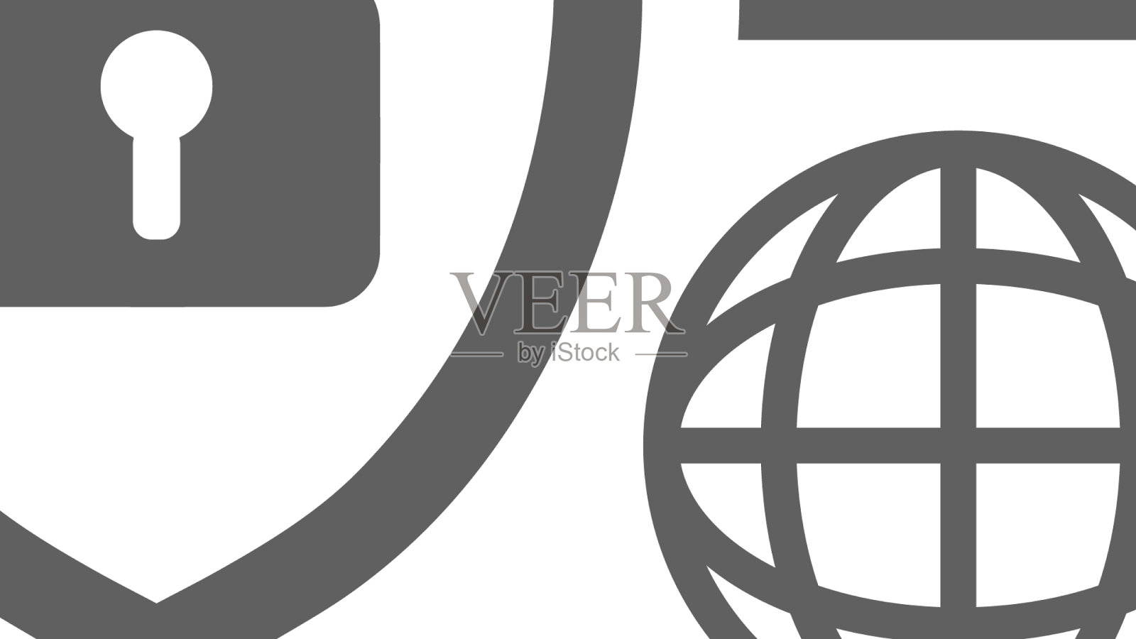 在线安全盾图标灰色图形插画图片素材