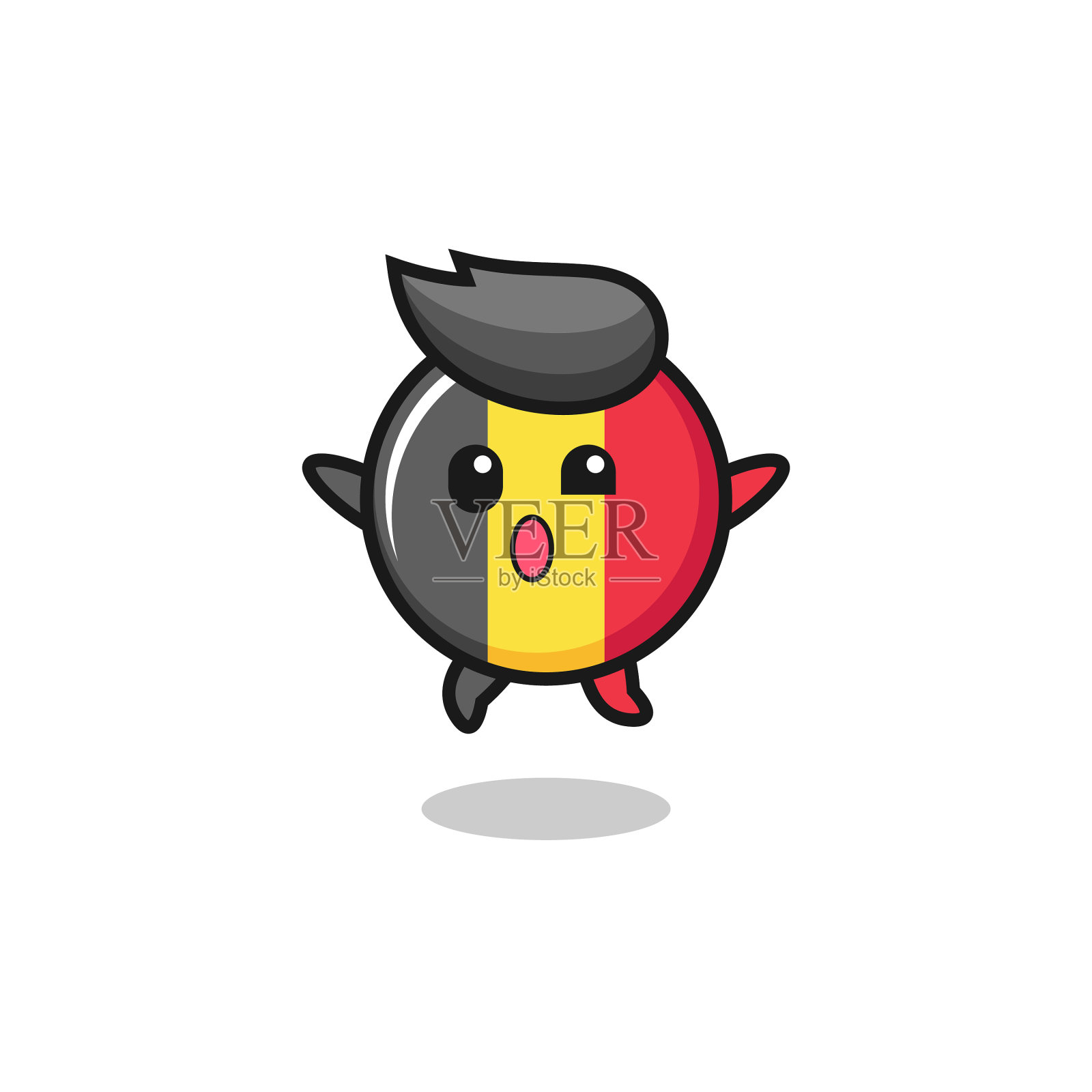 比利时国旗人物是跳跃的姿态设计元素图片