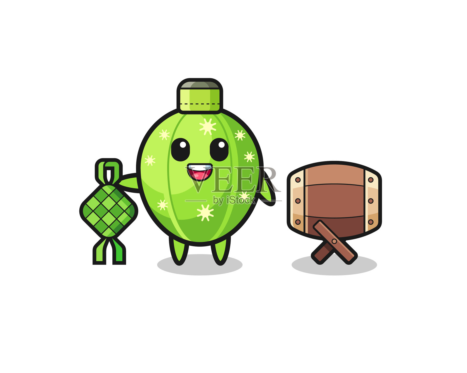 穆斯林人物正在庆祝开斋节设计元素图片