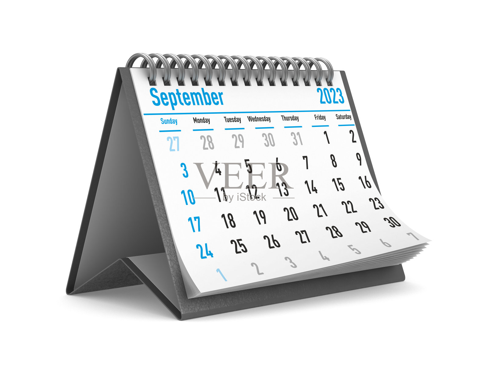 2023年。9月的日历。孤立的3 d演示照片摄影图片
