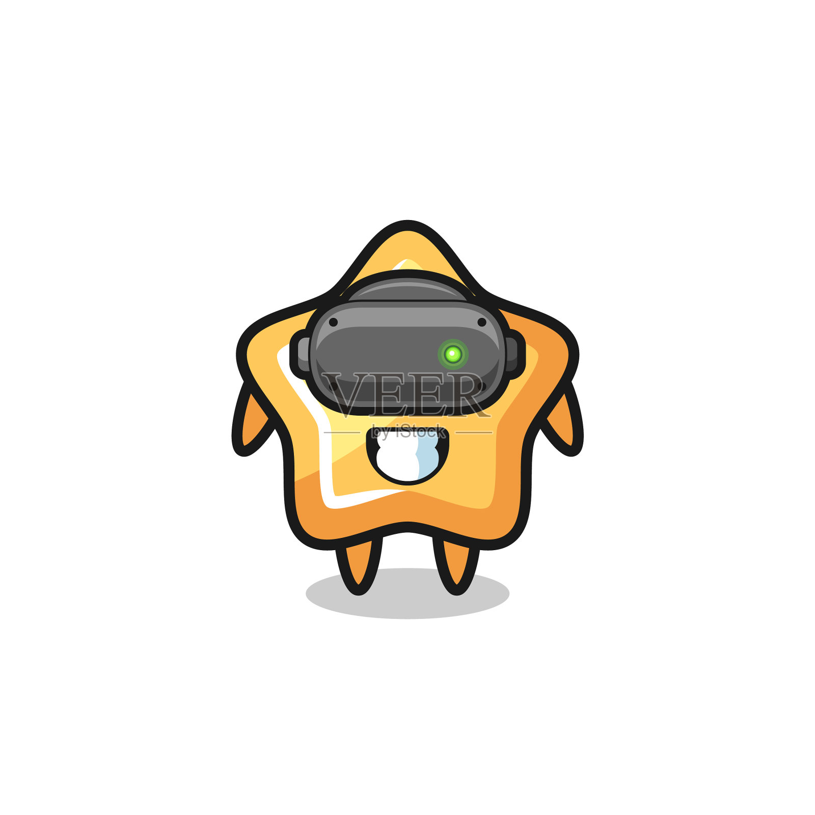 可爱的明星使用vr头盔设计元素图片