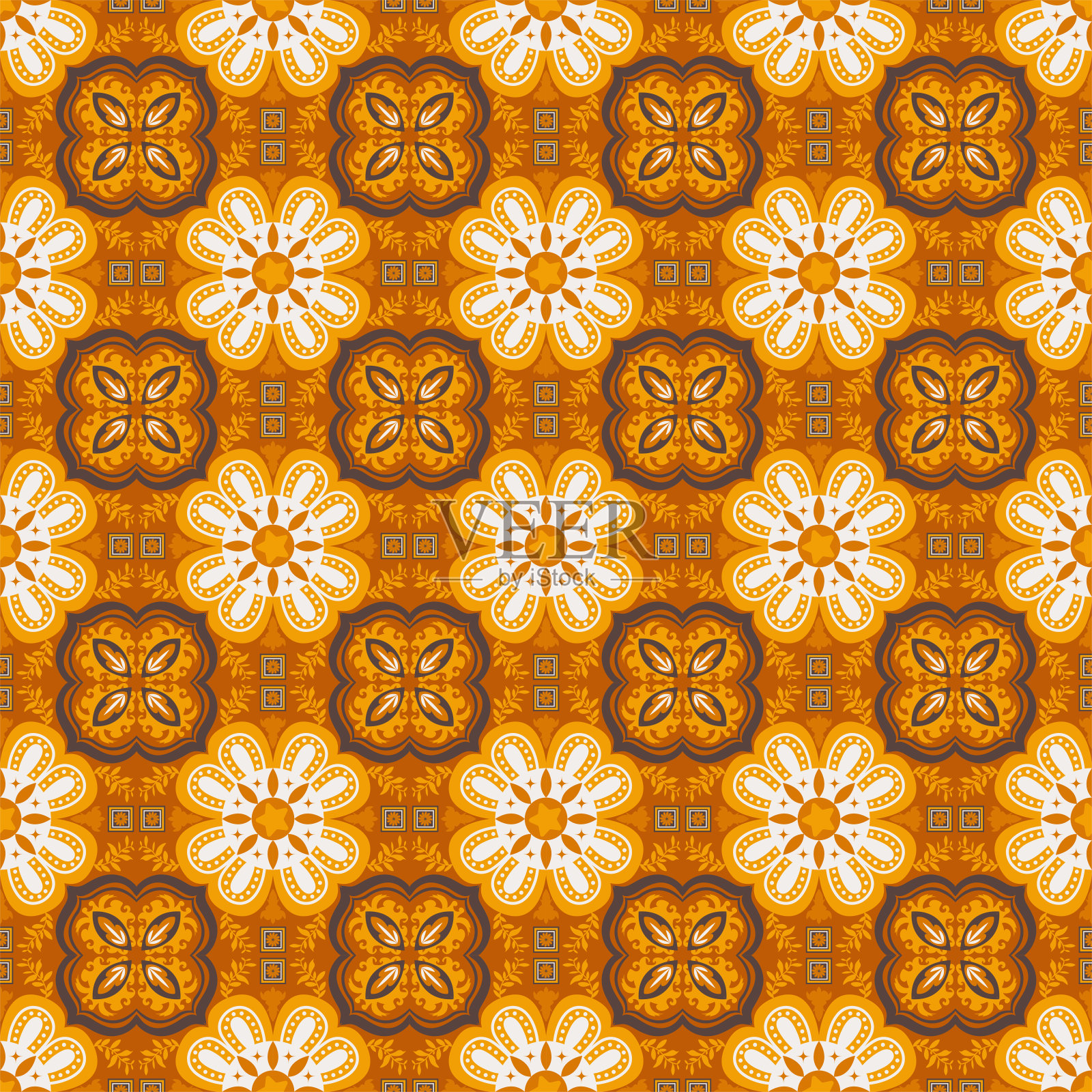 花卉无缝图案背景花园自然锦缎土著装饰艺术插画图片素材