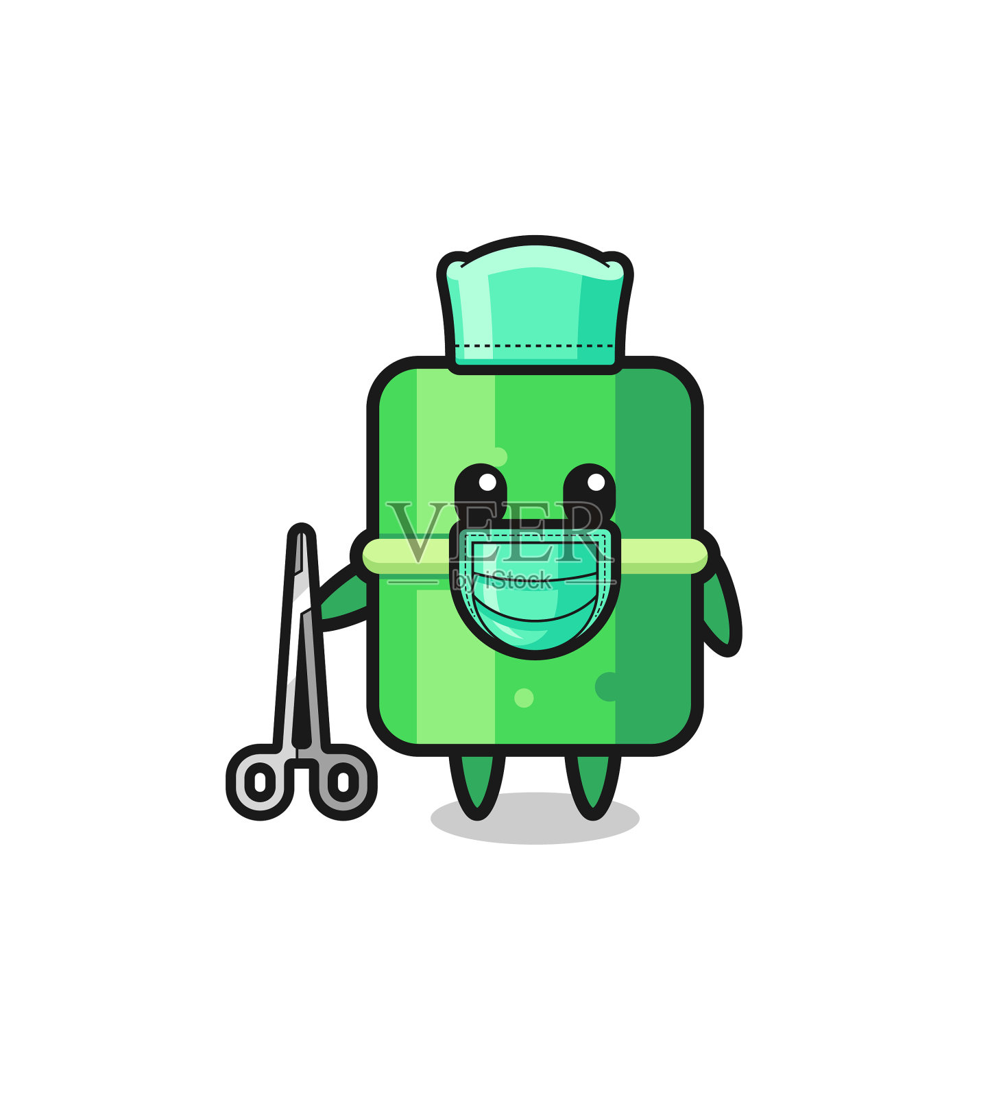 外科医生竹吉祥物人物设计元素图片