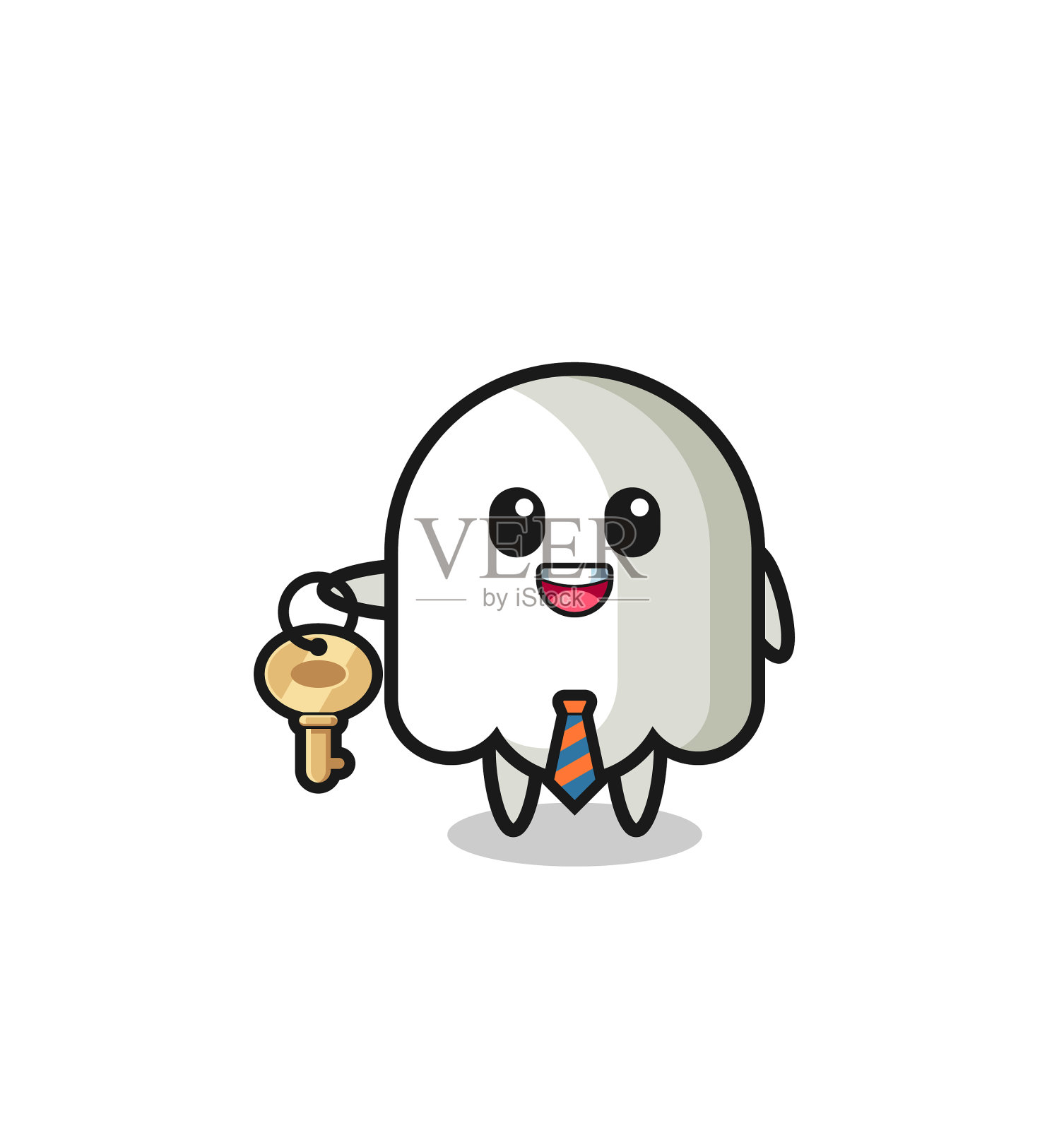 可爱的鬼魂作为房地产中介吉祥物设计元素图片