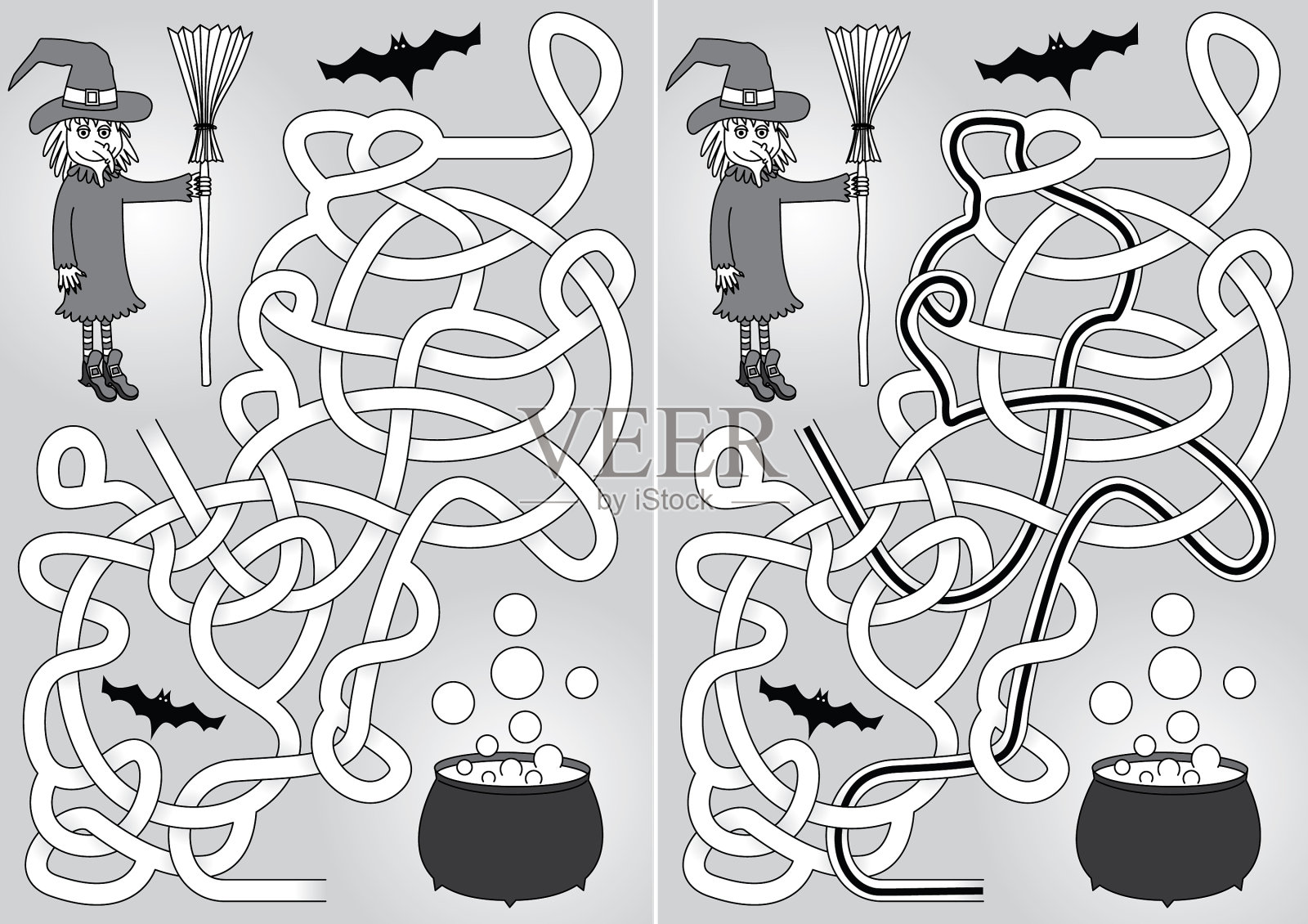 女巫迷宫插画图片素材