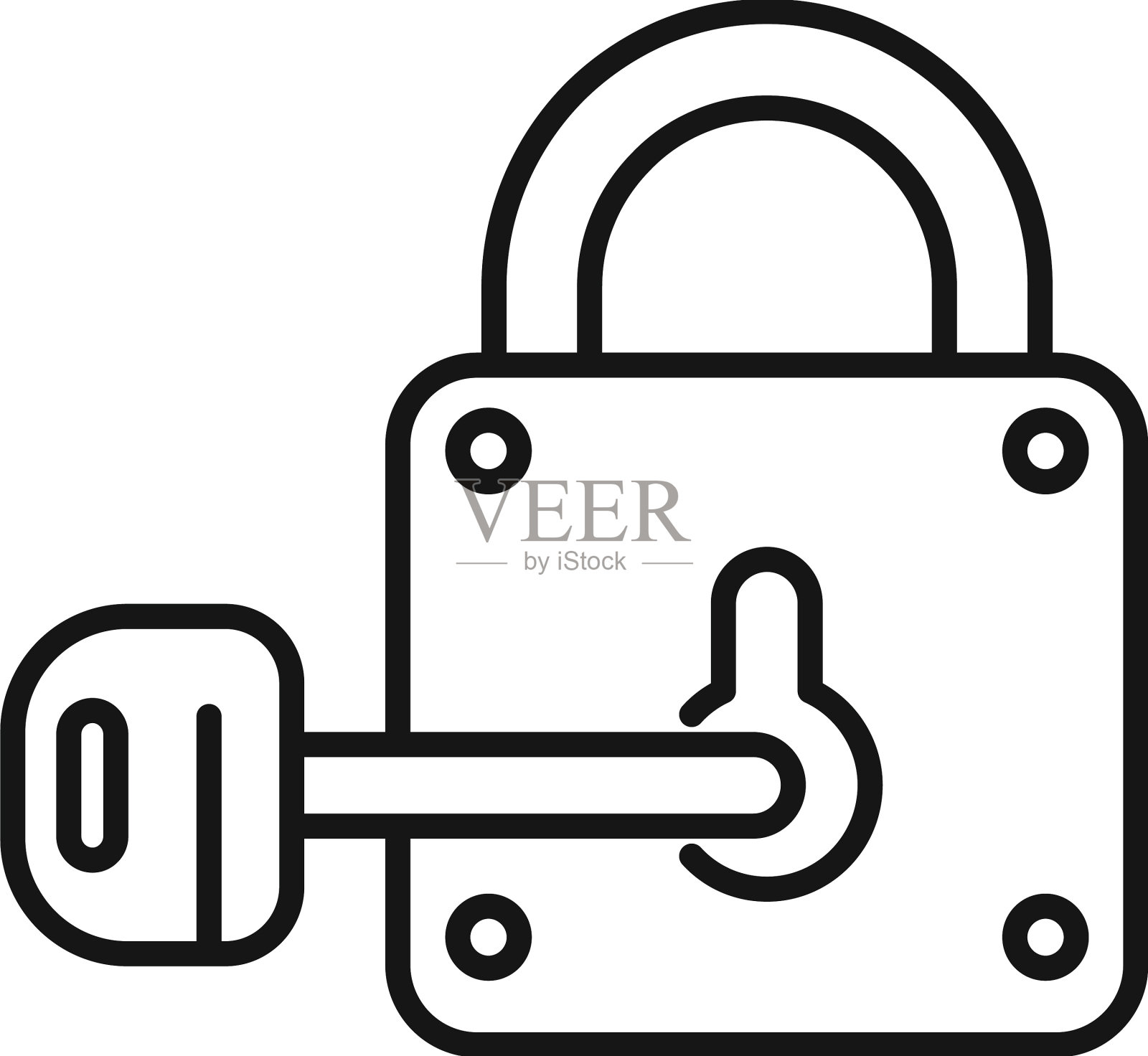 钥匙解决挂锁图标轮廓创意图标素材