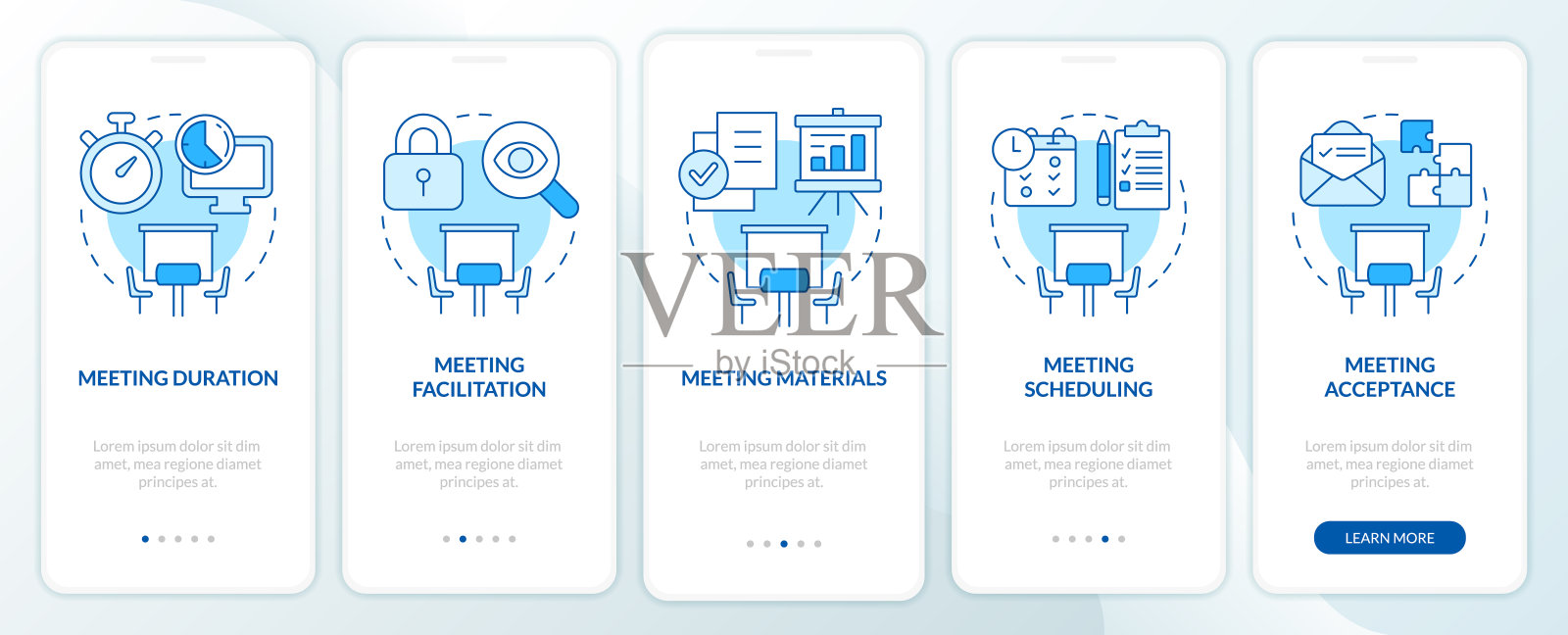 符合标准的蓝色登机手机应用程序屏幕插画图片素材