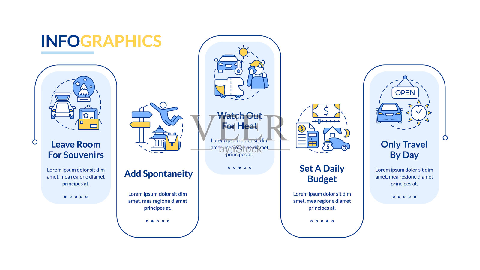 公路旅行建议矩形信息图表模板图标素材
