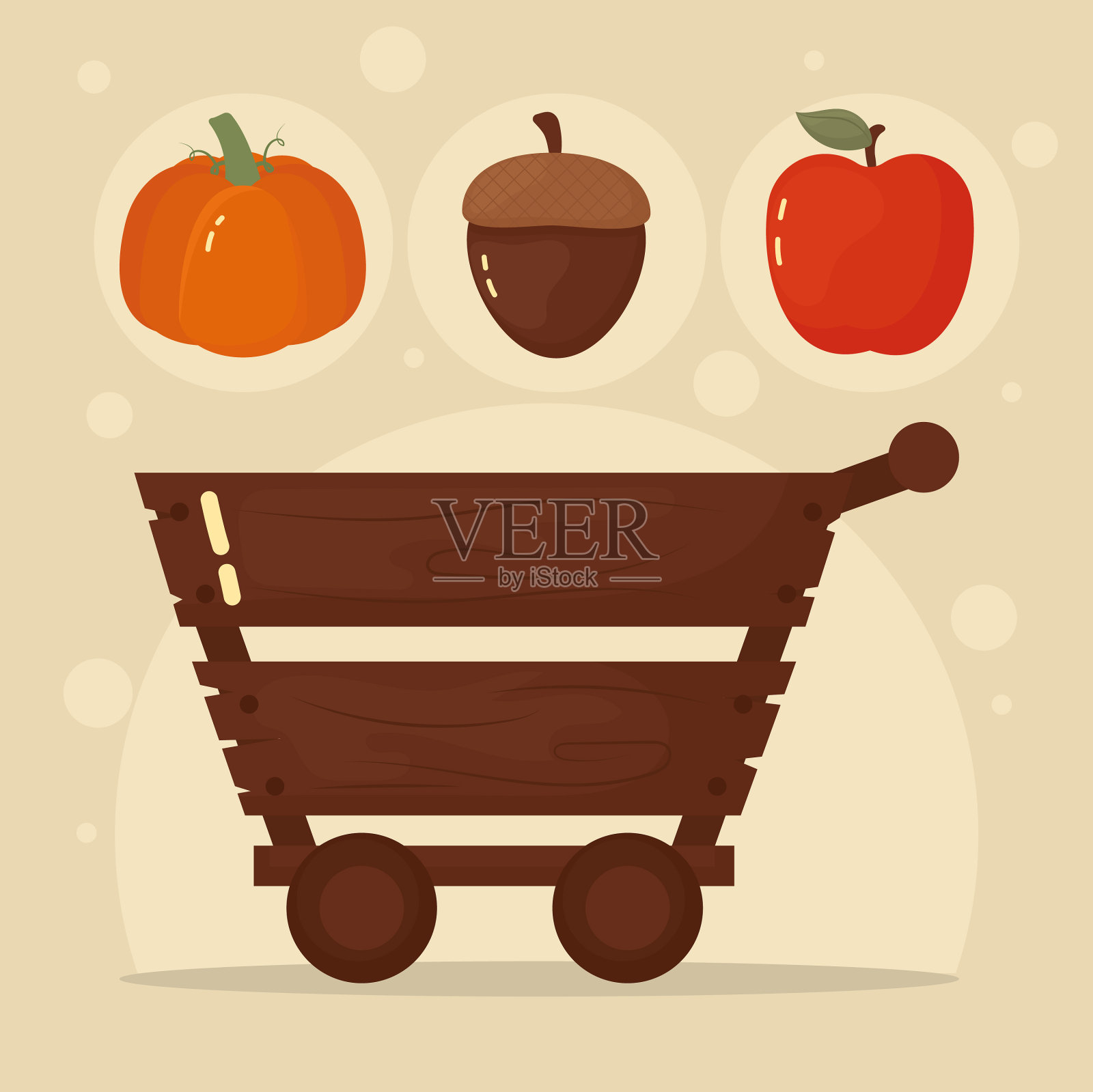 秋天水果组插画图片素材