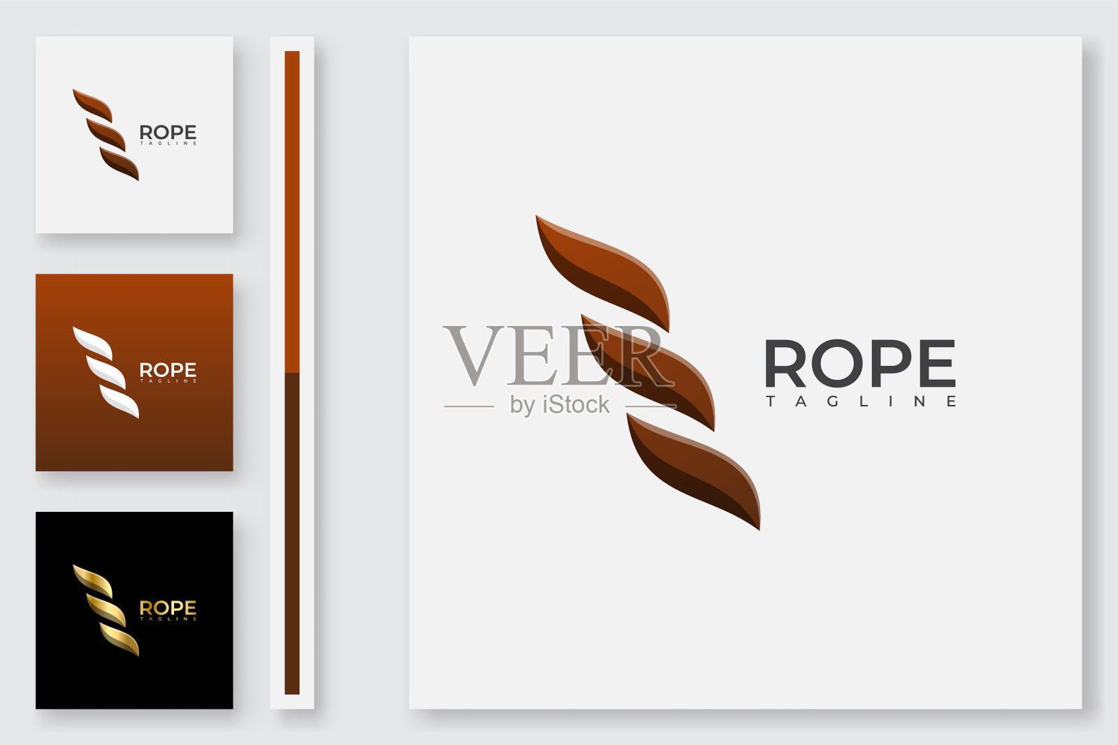 创意绳标志和图标设计模板插画图片素材