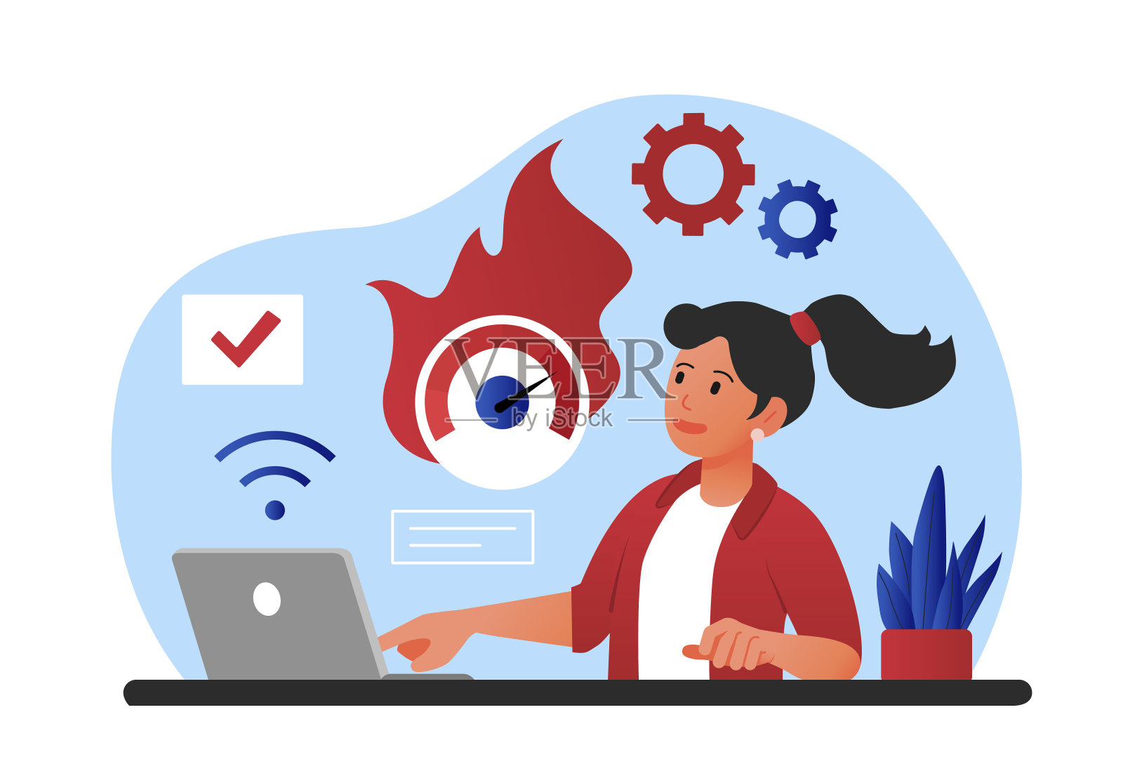 速度测试的概念插画图片素材