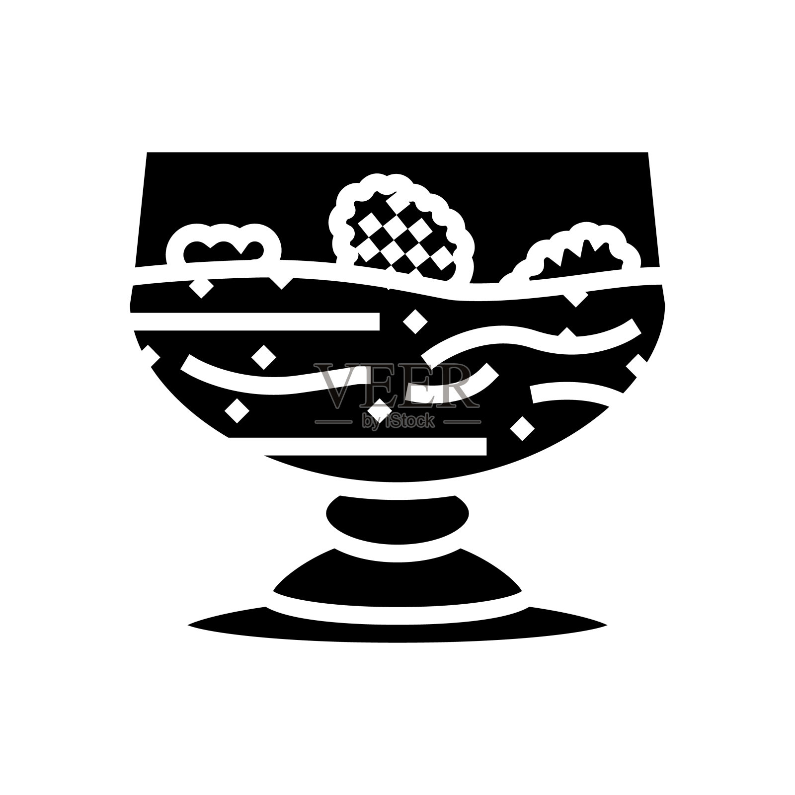 甜点覆盆子水果浆果字形图标矢量插图插画图片素材