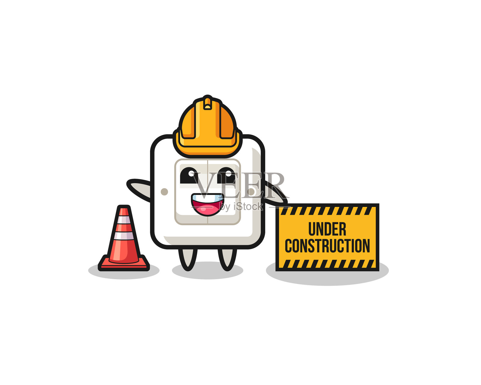 灯开关与施工横幅设计元素图片