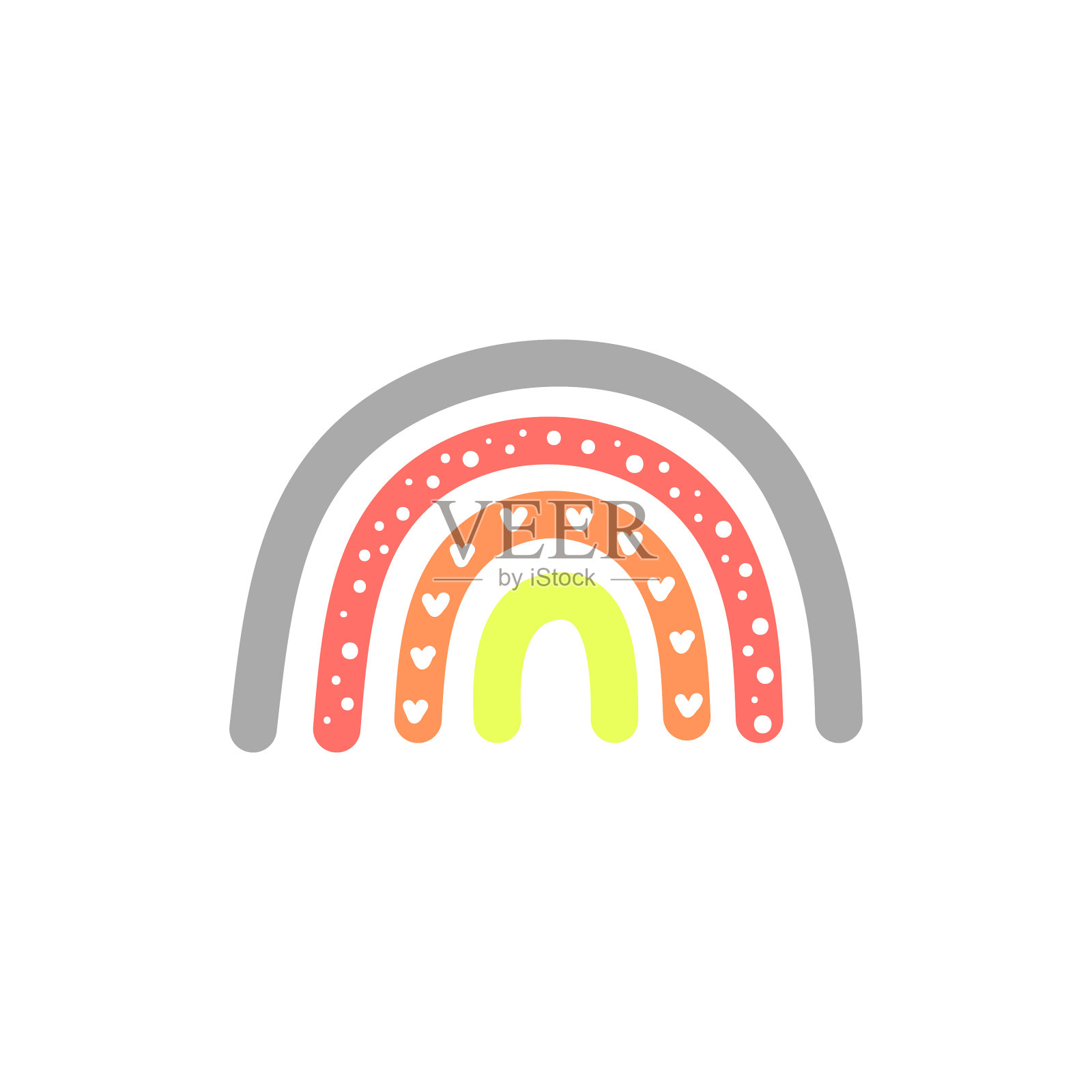 可爱的北欧彩虹设计元素图片