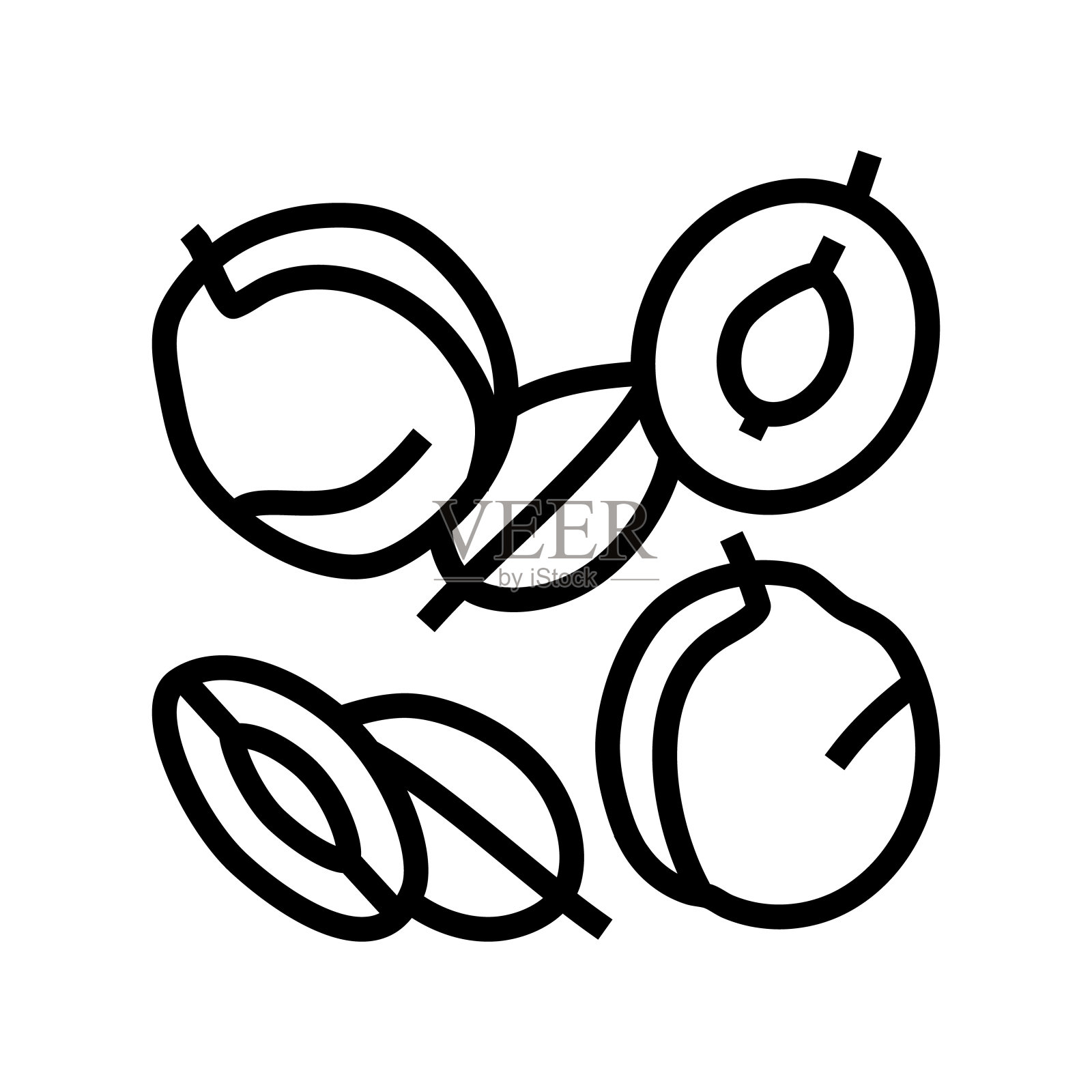 梅切板桩线图标矢量插图插画图片素材