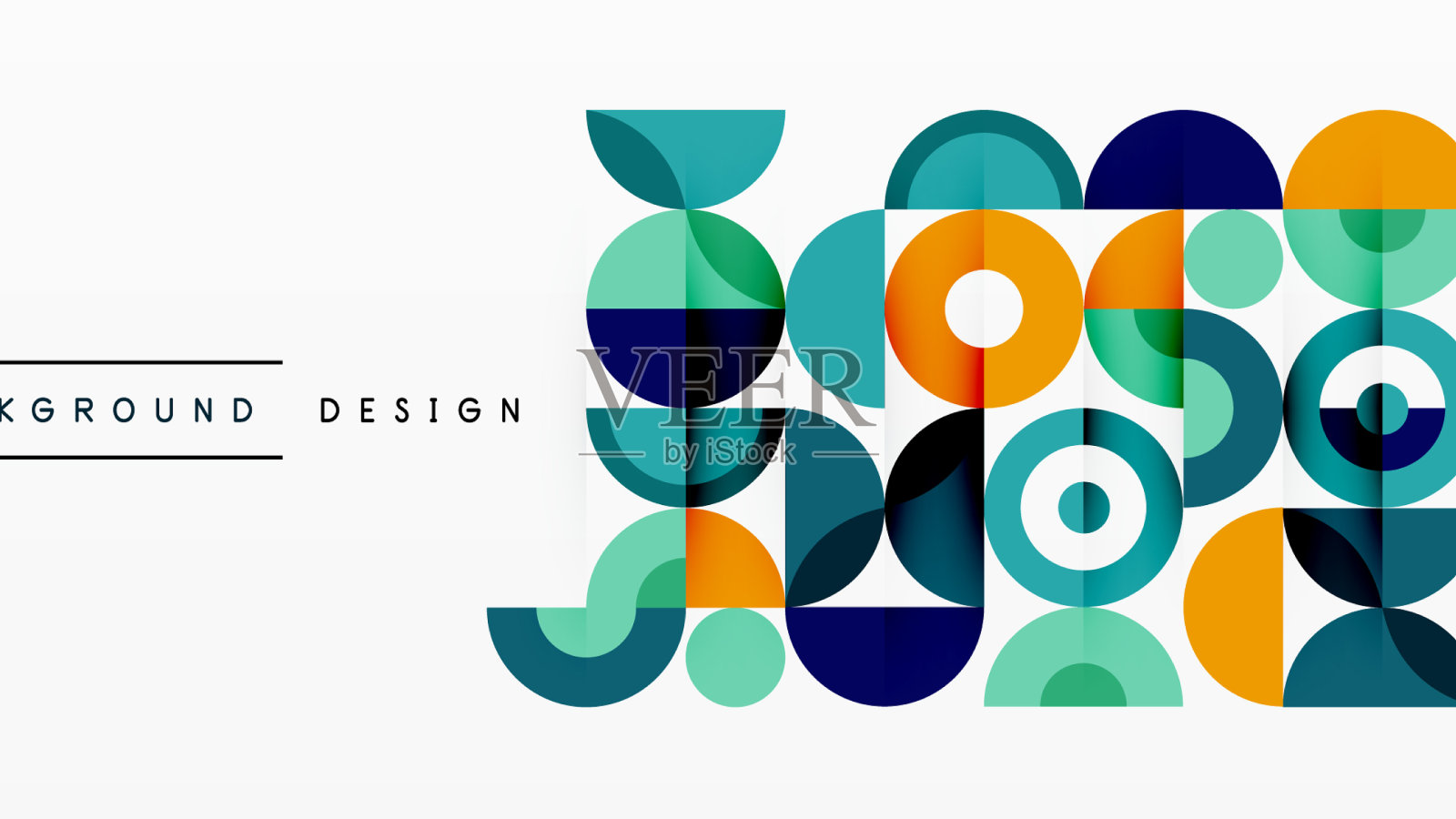 彩色圆圈抽象背景最小插画图片素材