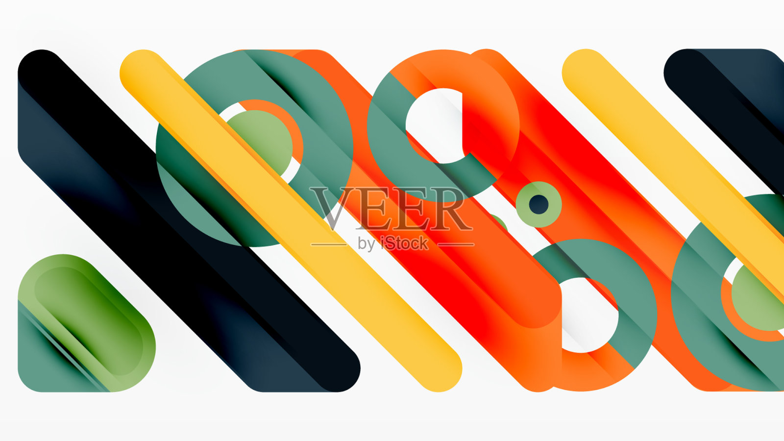 线条几何背景条纹和环插画图片素材