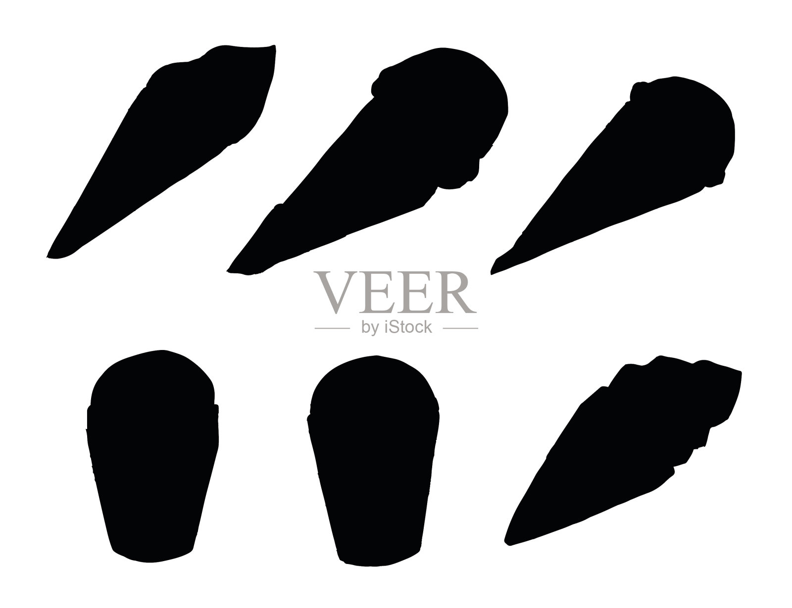 黑色轮廓冰淇淋口味套装图标素材