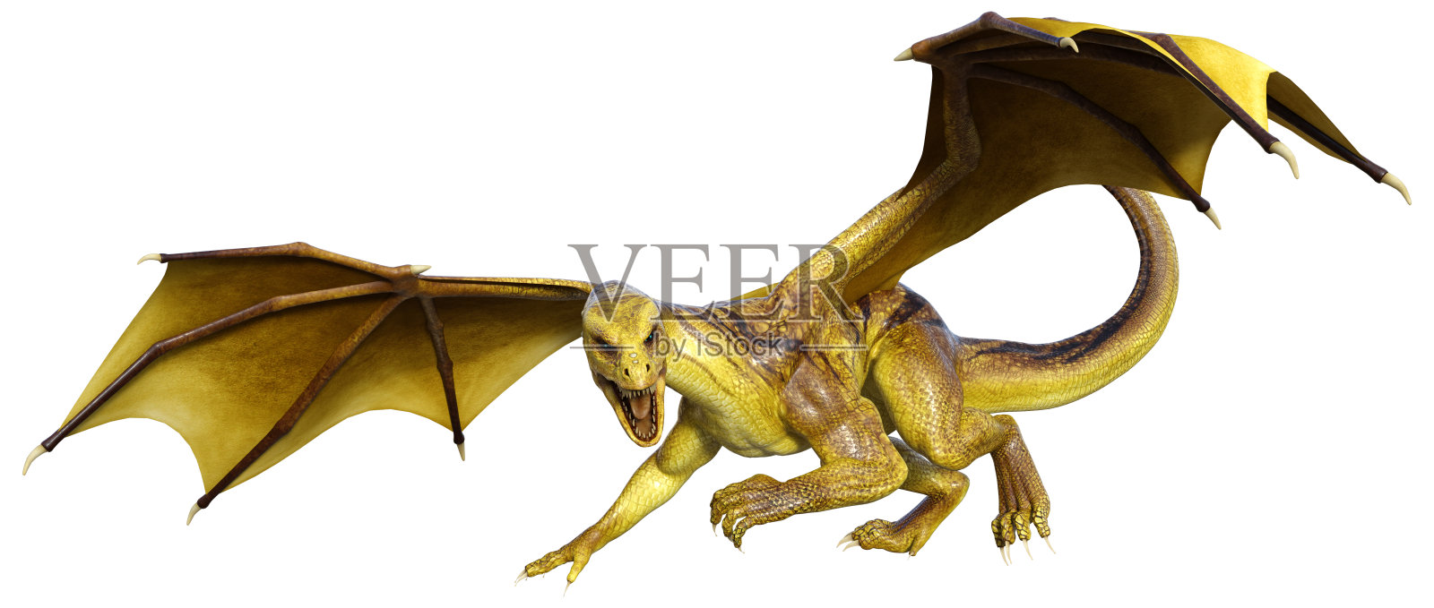 3D渲染童话中的白龙照片摄影图片