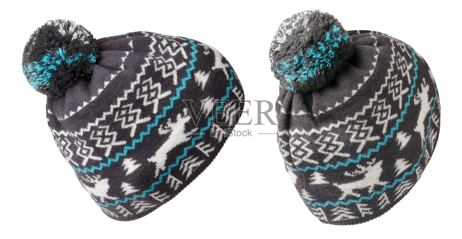 针织帽子孤立在白色背景照片摄影图片