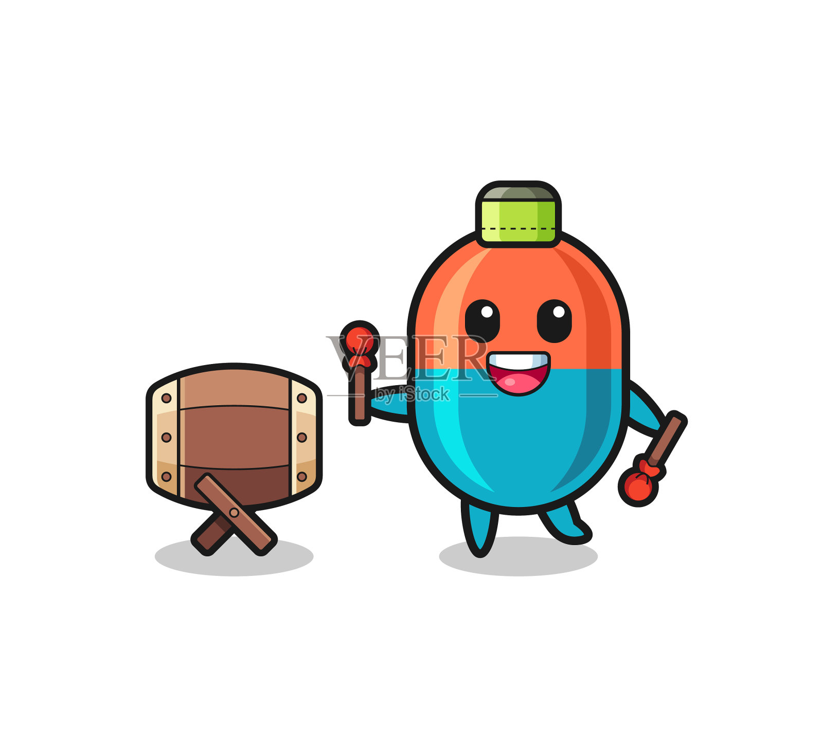 胶囊穆斯林漫画打败了bedug设计元素图片