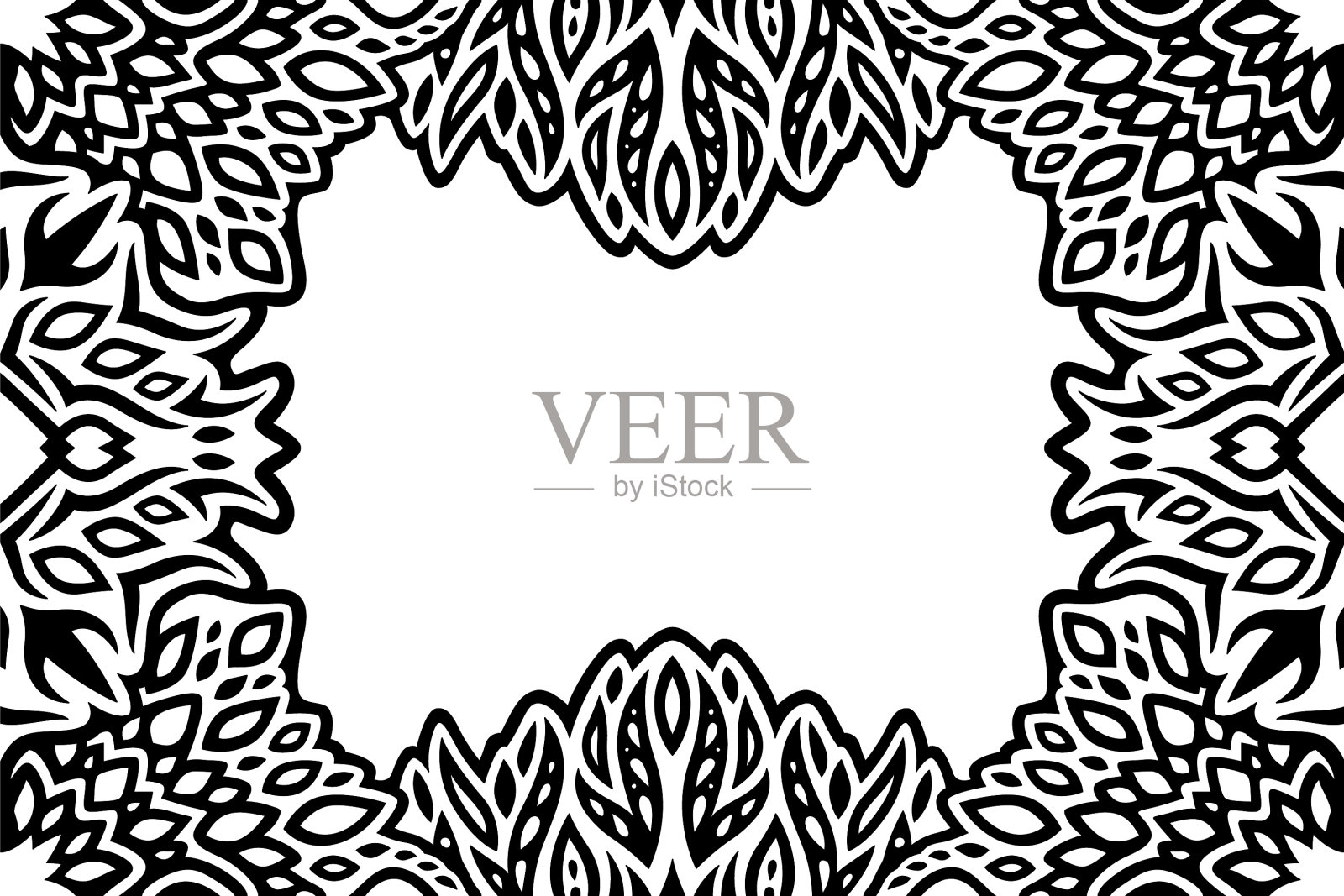 带有黑人部落边界的剪贴画插画图片素材