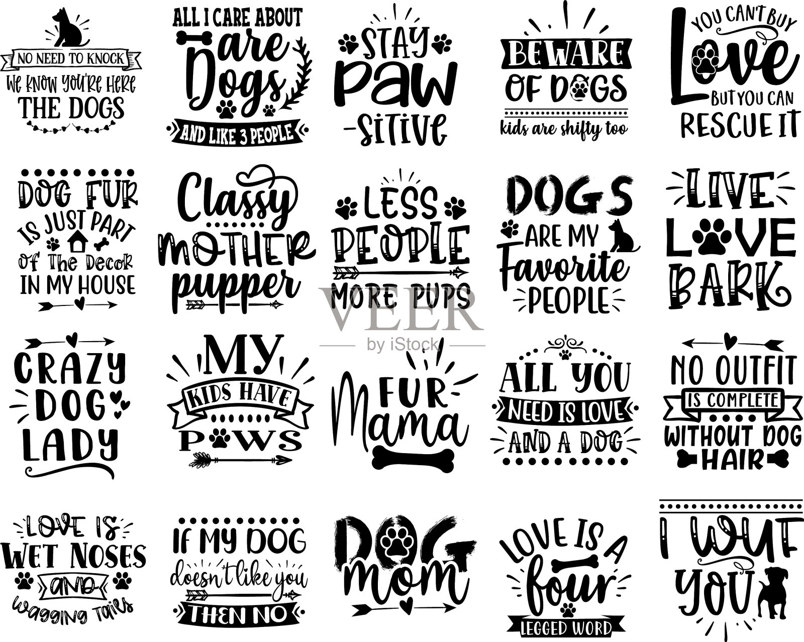 狗SVG捆绑手画妈妈SVG爪子SVG我插画图片素材