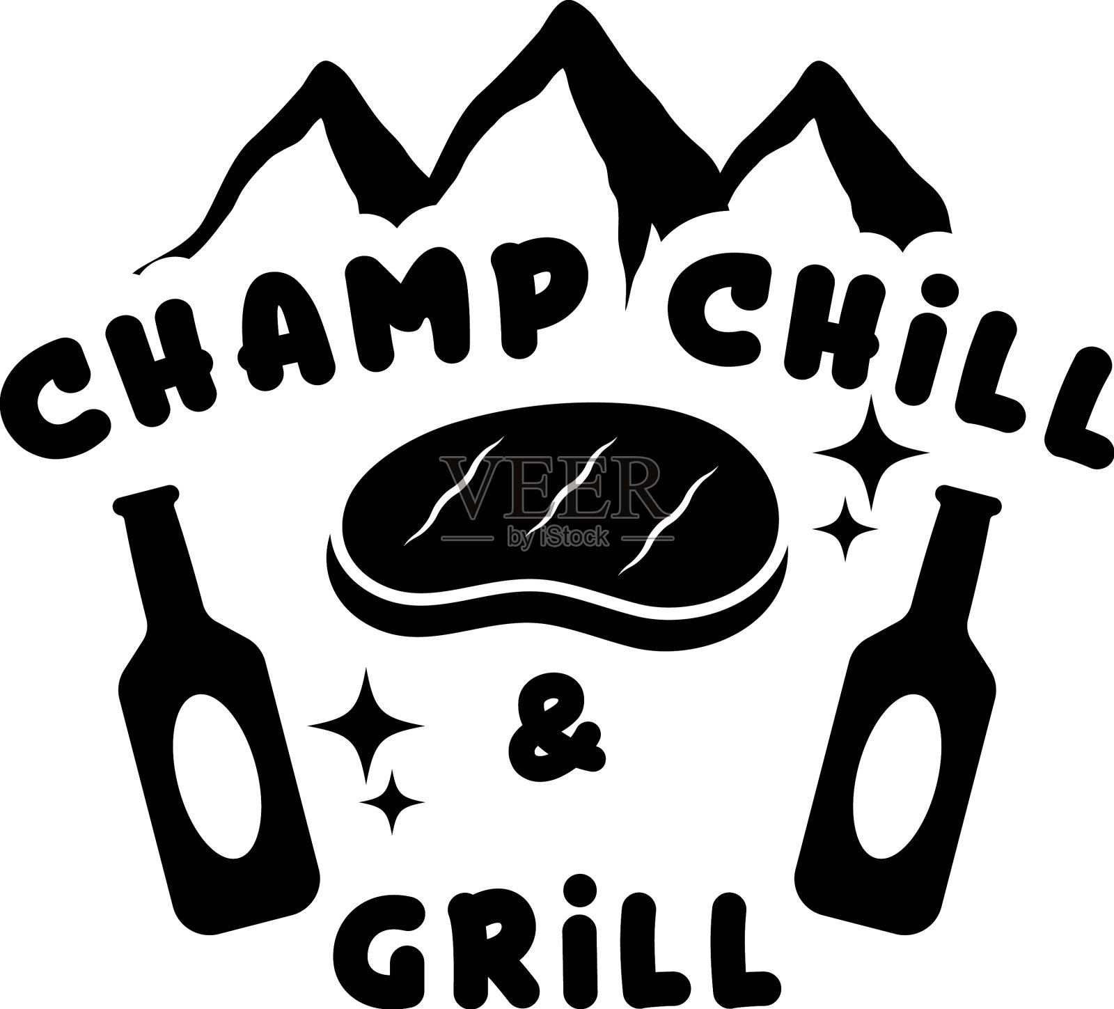 冠军冷峻烧烤露营文字引用设计元素图片