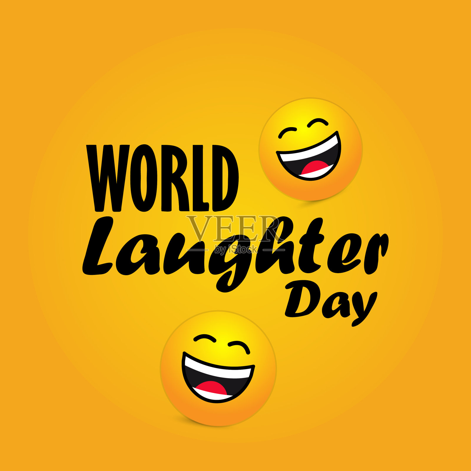 世界欢声笑语日旗帜设计插画图片素材