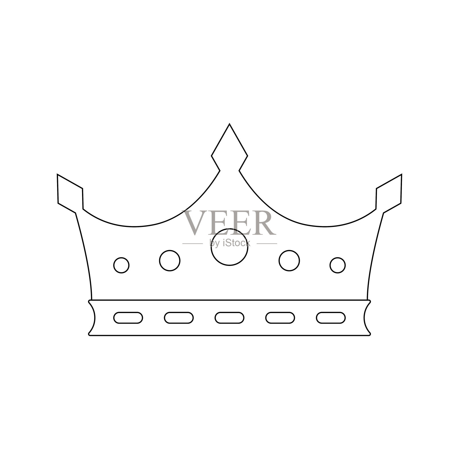 儿童皇冠着色页面插画图片素材