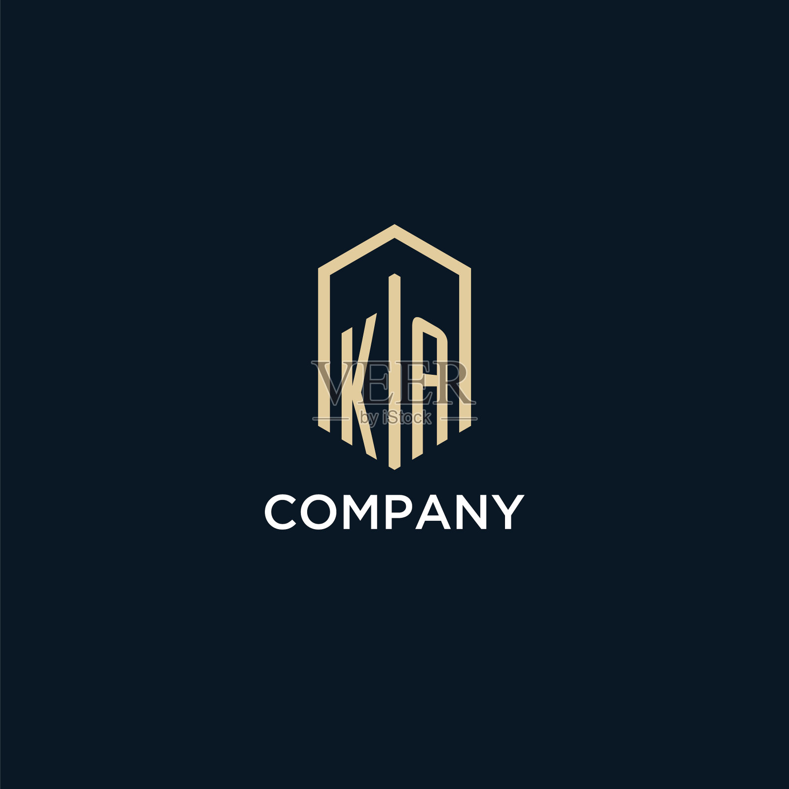 最初的六边形字母标志插画图片素材