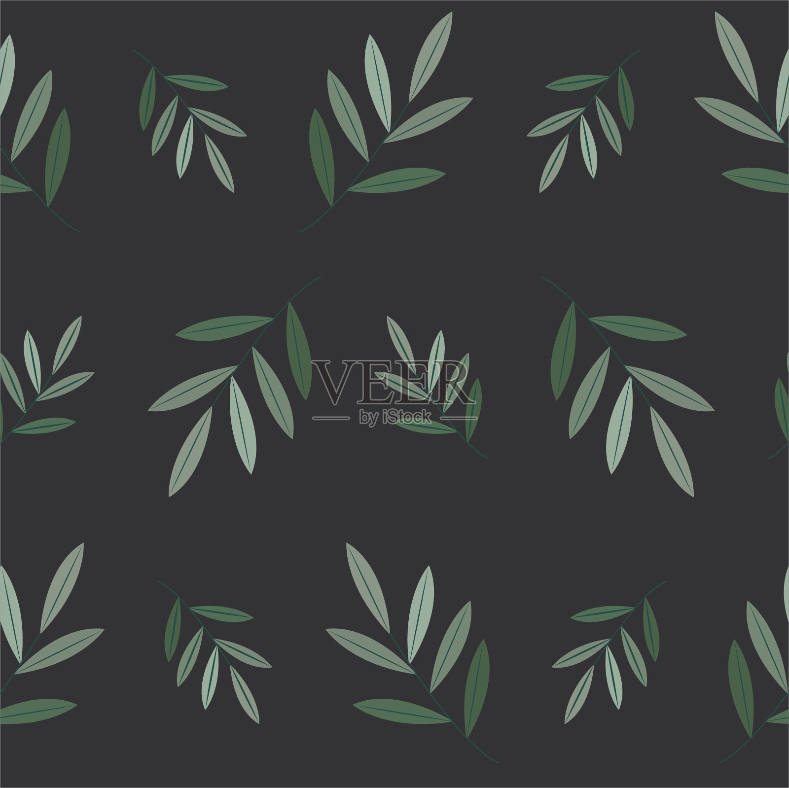 枝叶形状的精美图案。壁纸或背景插画图片素材