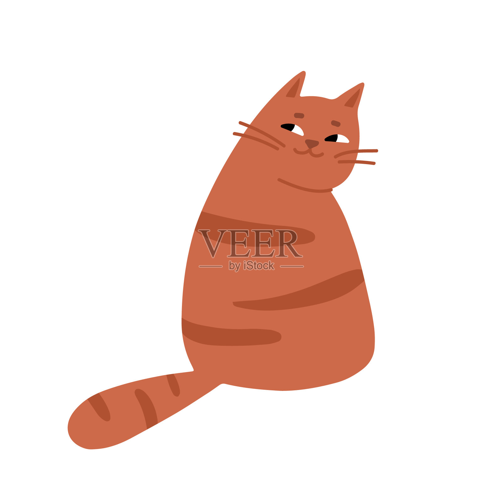 萌猫坐地,心向量人物。情人节手绘卡通贺卡。浪漫约会海报设计。有趣的动物,快乐的家猫。可爱的小猫。插画图片素材