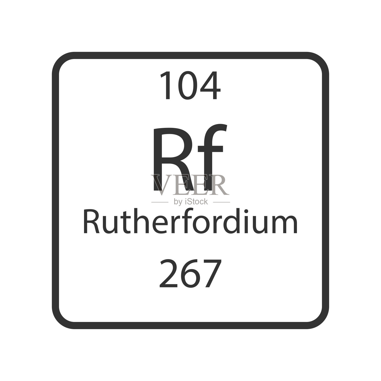 Rutherfordium象征。元素周期表中的化学元素。矢量插图。插画图片素材