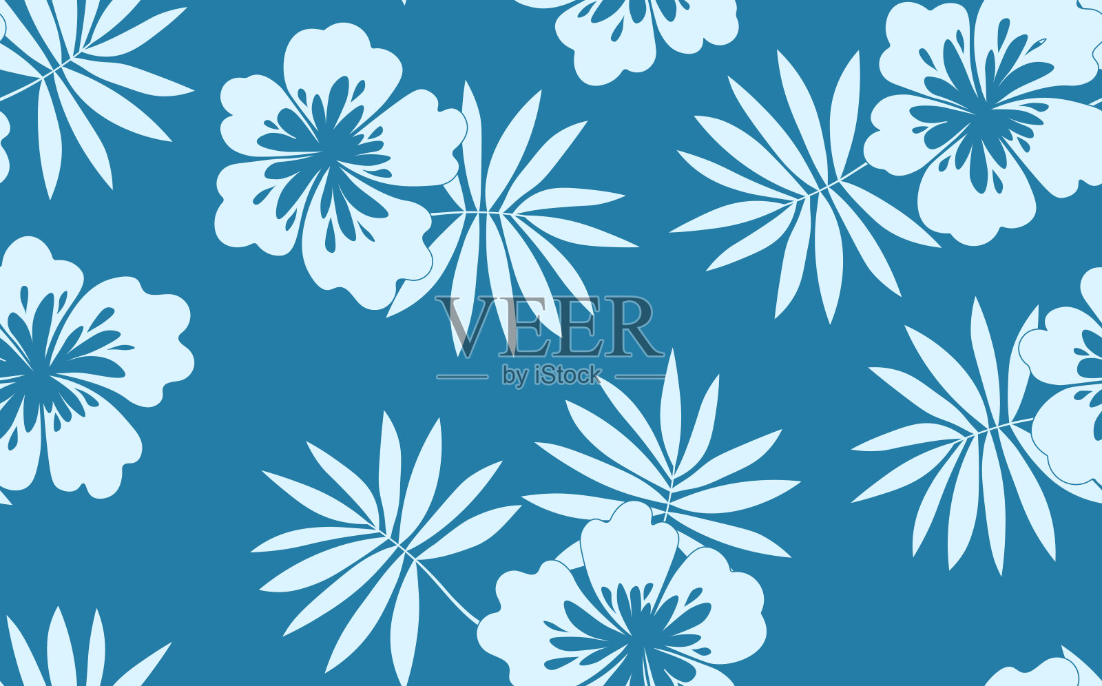 基于传统民间艺术装饰的无缝花卉图案。彩色的花在颜色的背景。北欧风格。瑞典北欧风格。矢量插图。简单的简约的模式插画图片素材