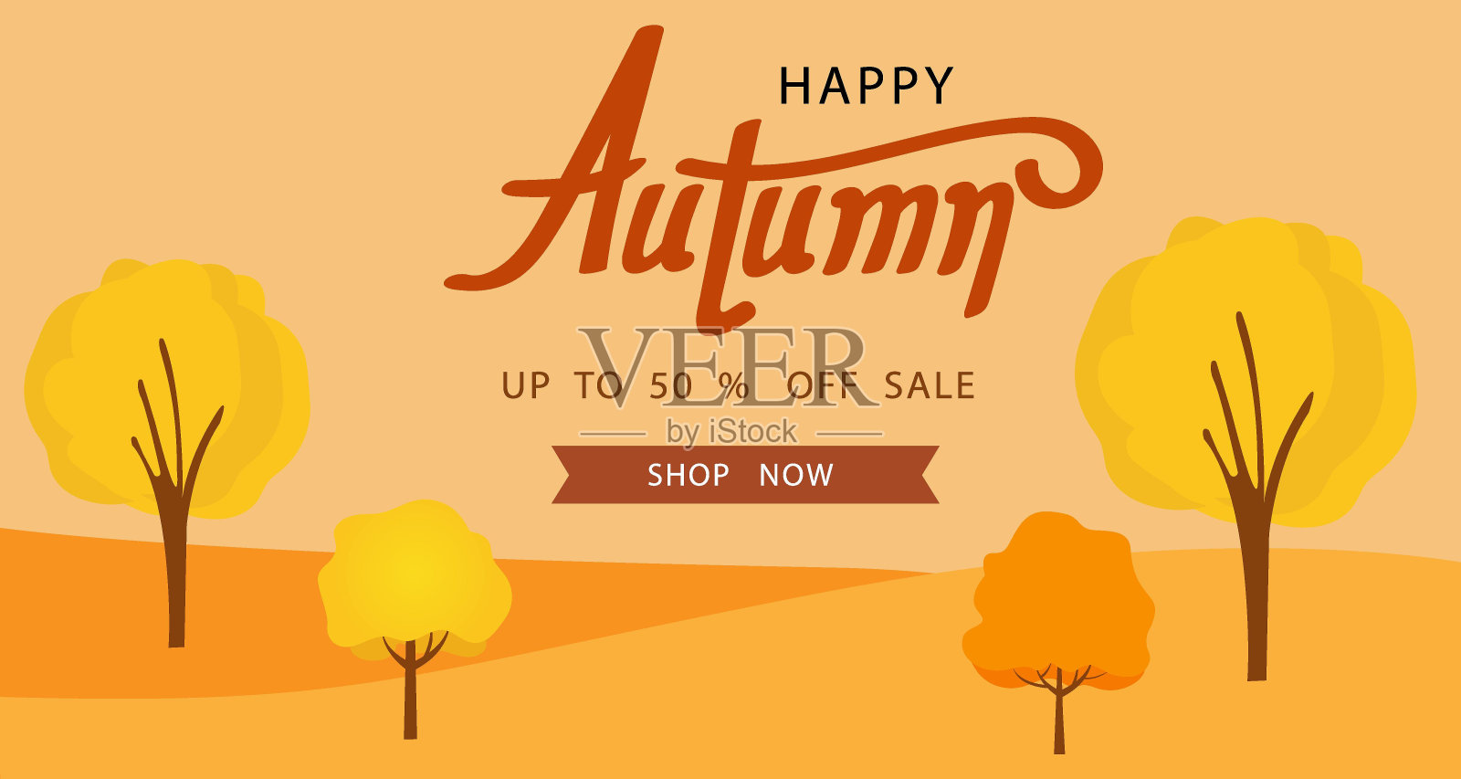 秋天的背景与树叶购物大甩卖设计模板素材