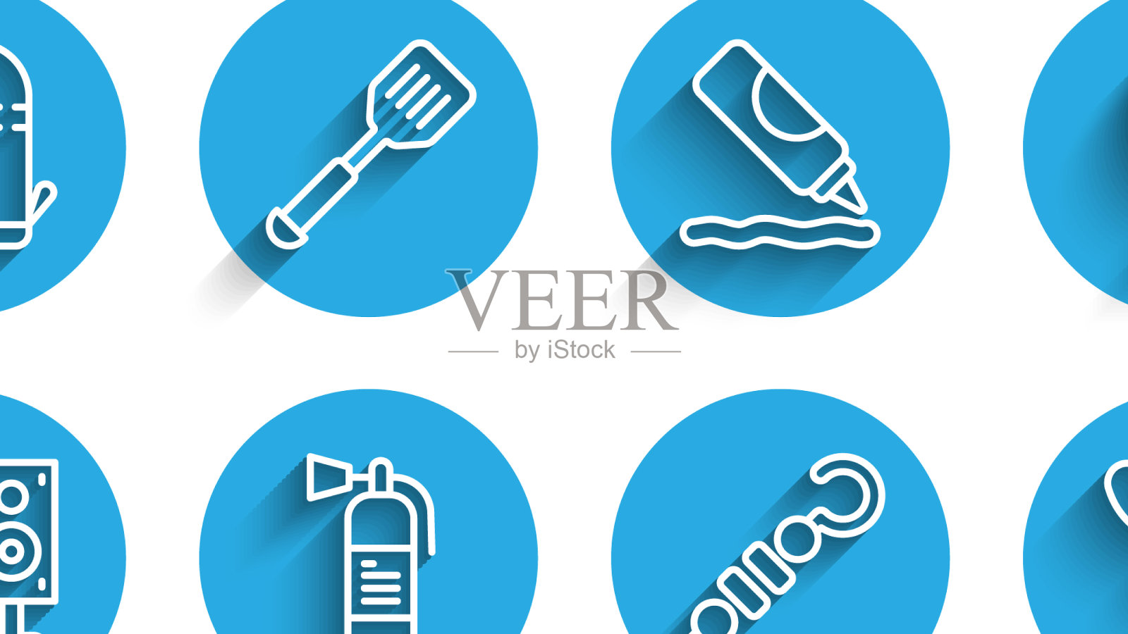 设置线立体声扬声器灭火器图标素材