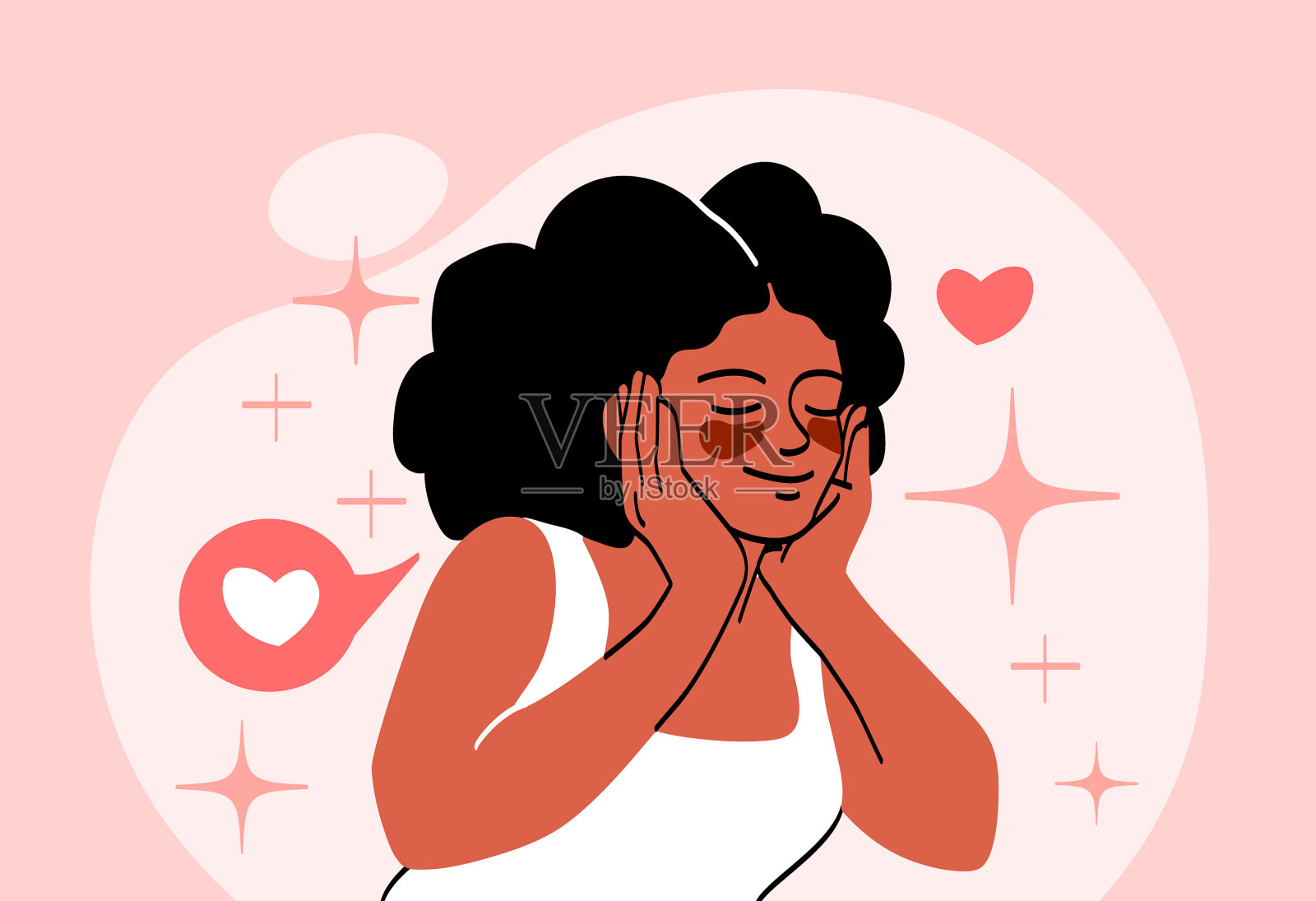 女孩化妆插画图片素材