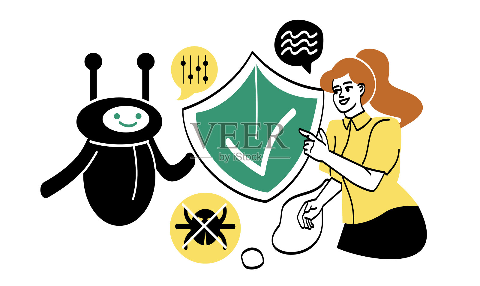 网络安全和间谍软件开发概念插画图片素材