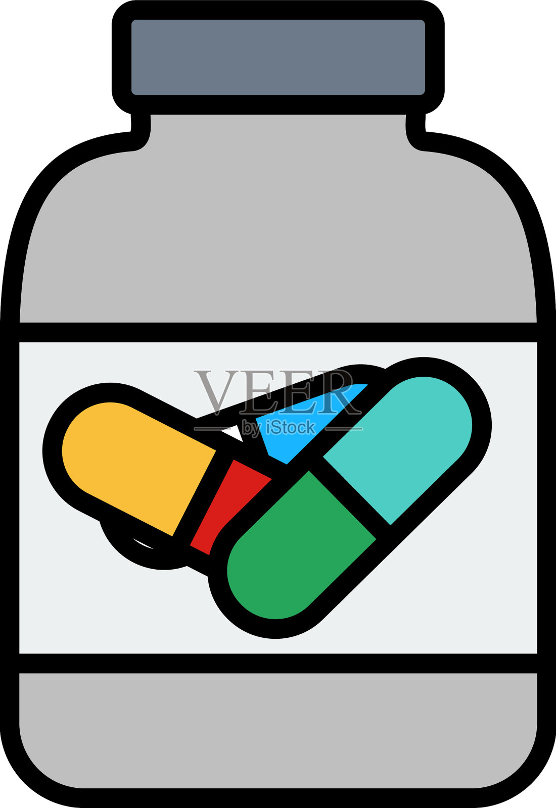 容器中的健身药丸图标图标素材