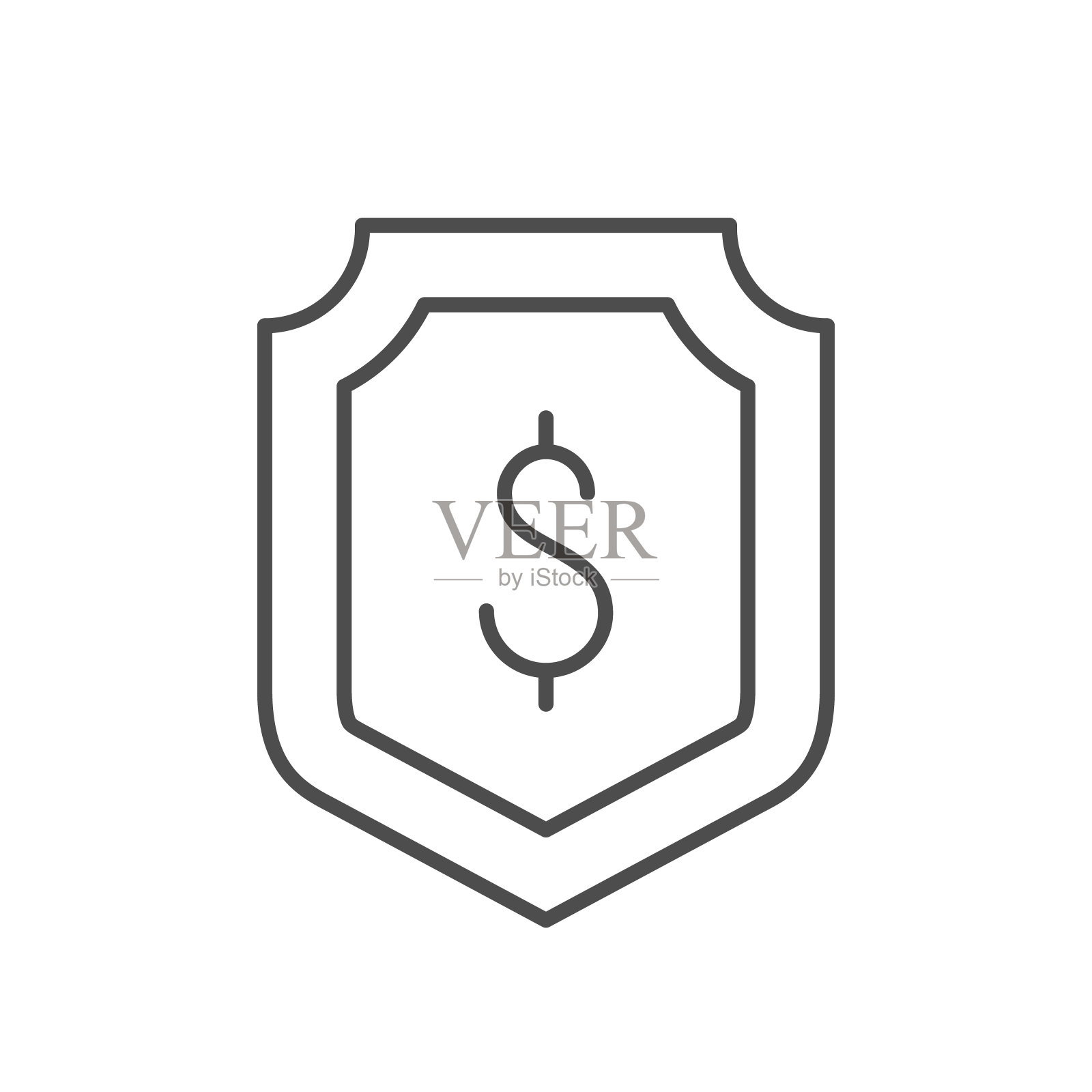 金钱保护线轮廓图标插画图片素材