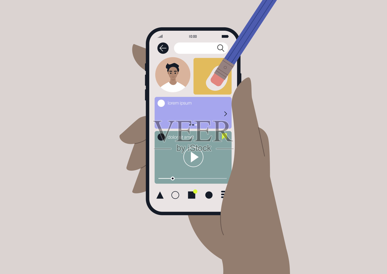 社交媒体审查概念,用橡皮擦抹去个人资料插画图片素材