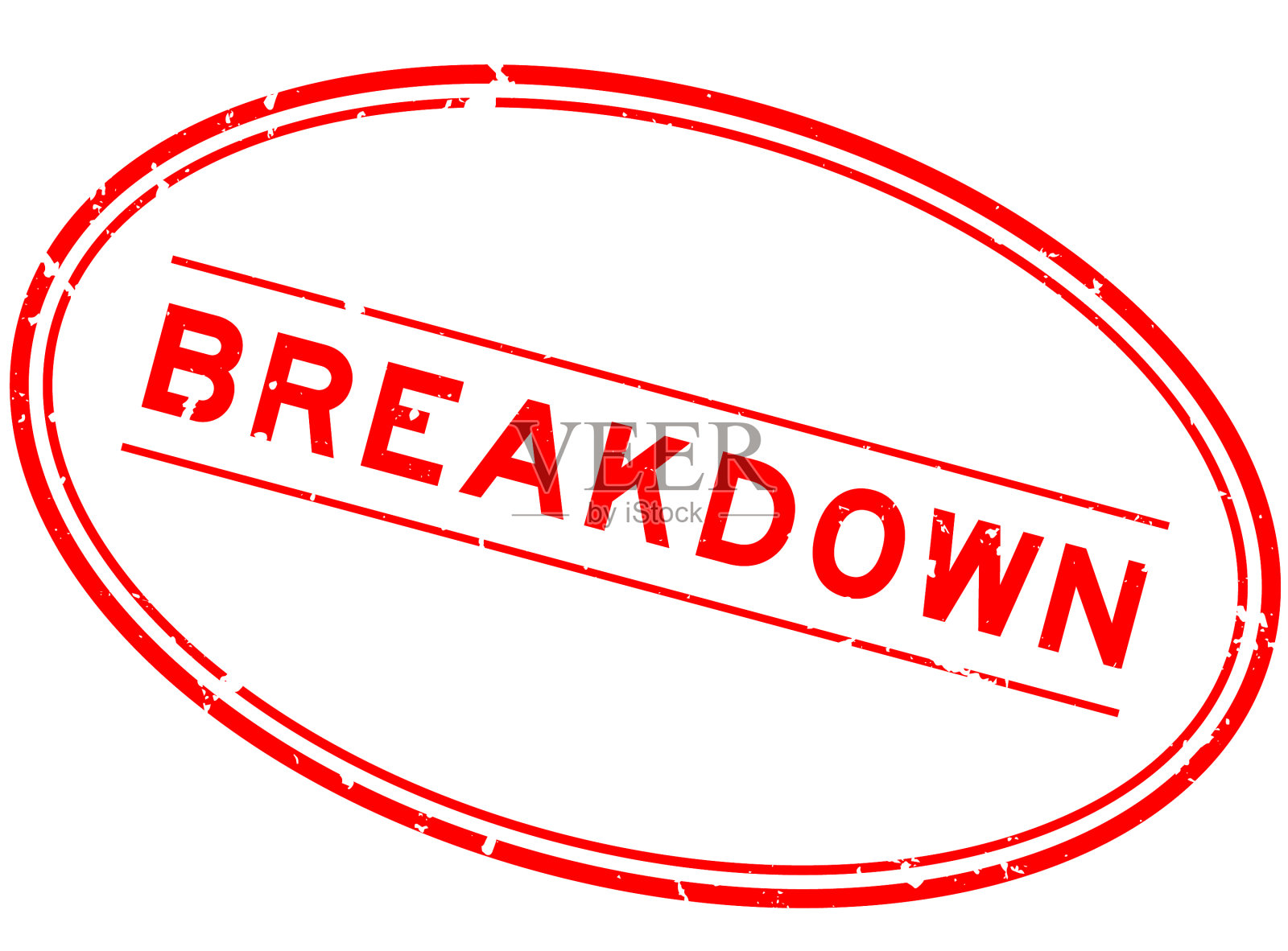 垃圾红击穿字椭圆形橡胶印章设计元素图片