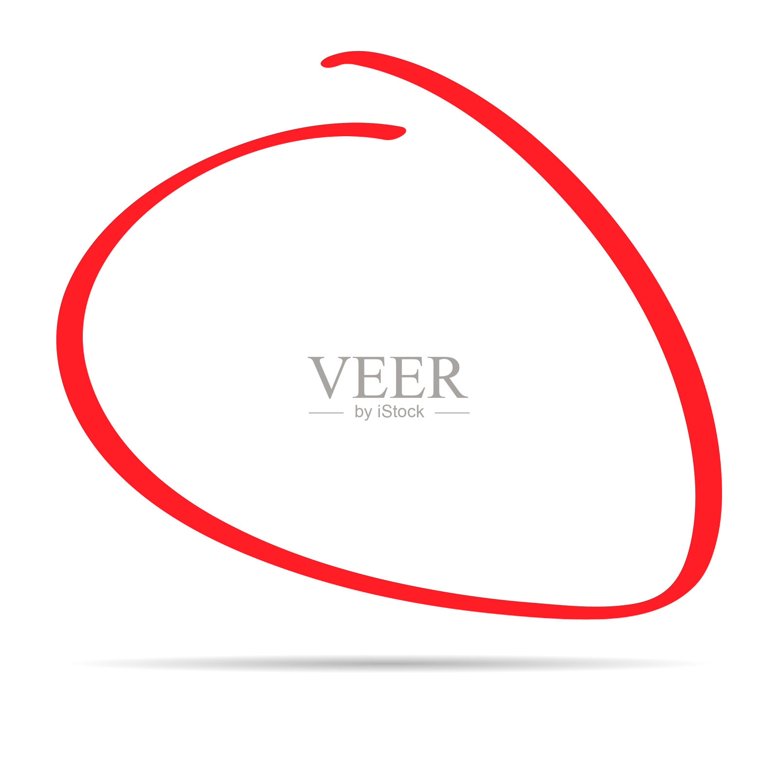 手画圆涂鸦标记与阴影涂鸦插画图片素材