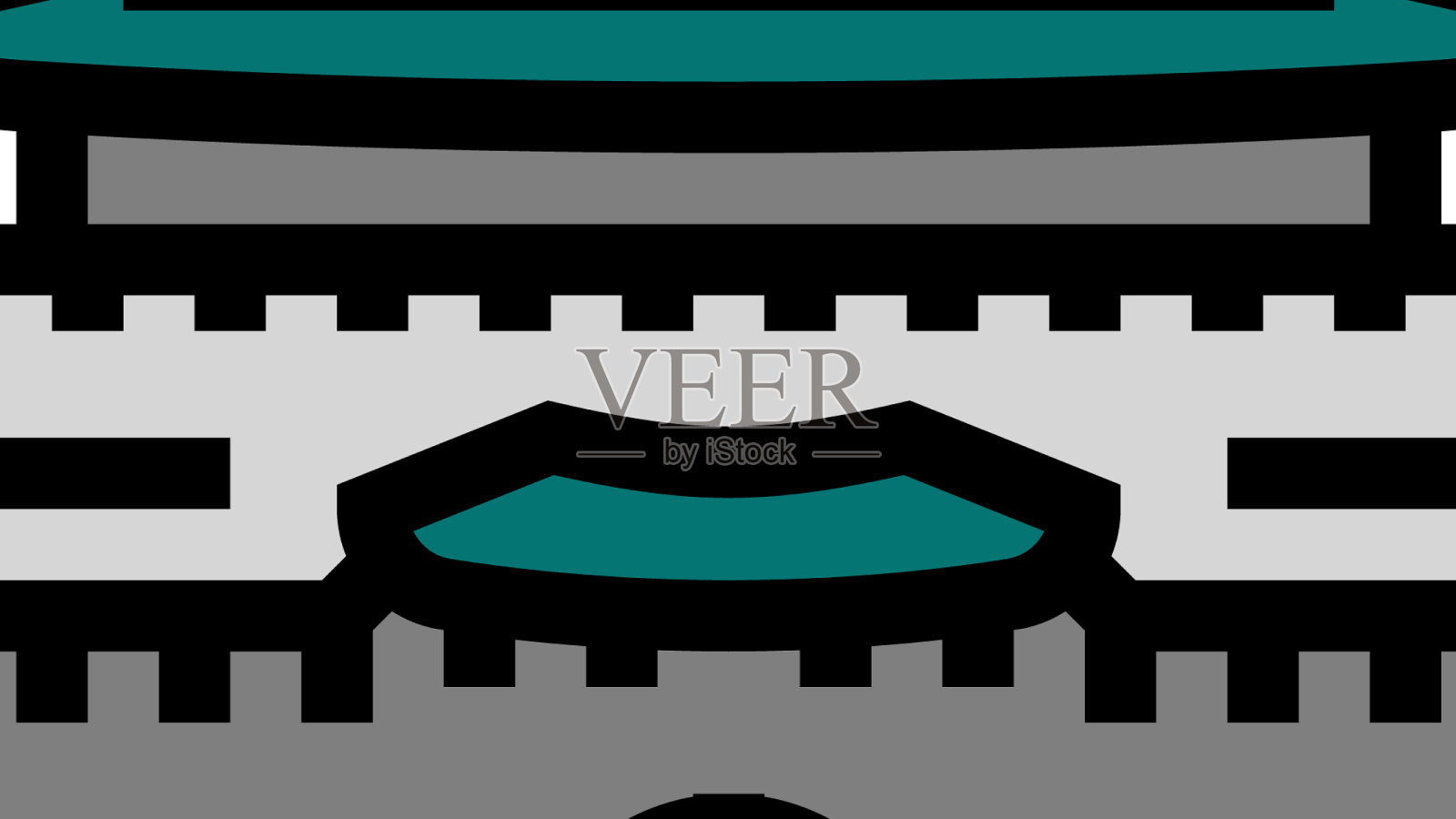 华城堡垒彩色图标设计元素图片