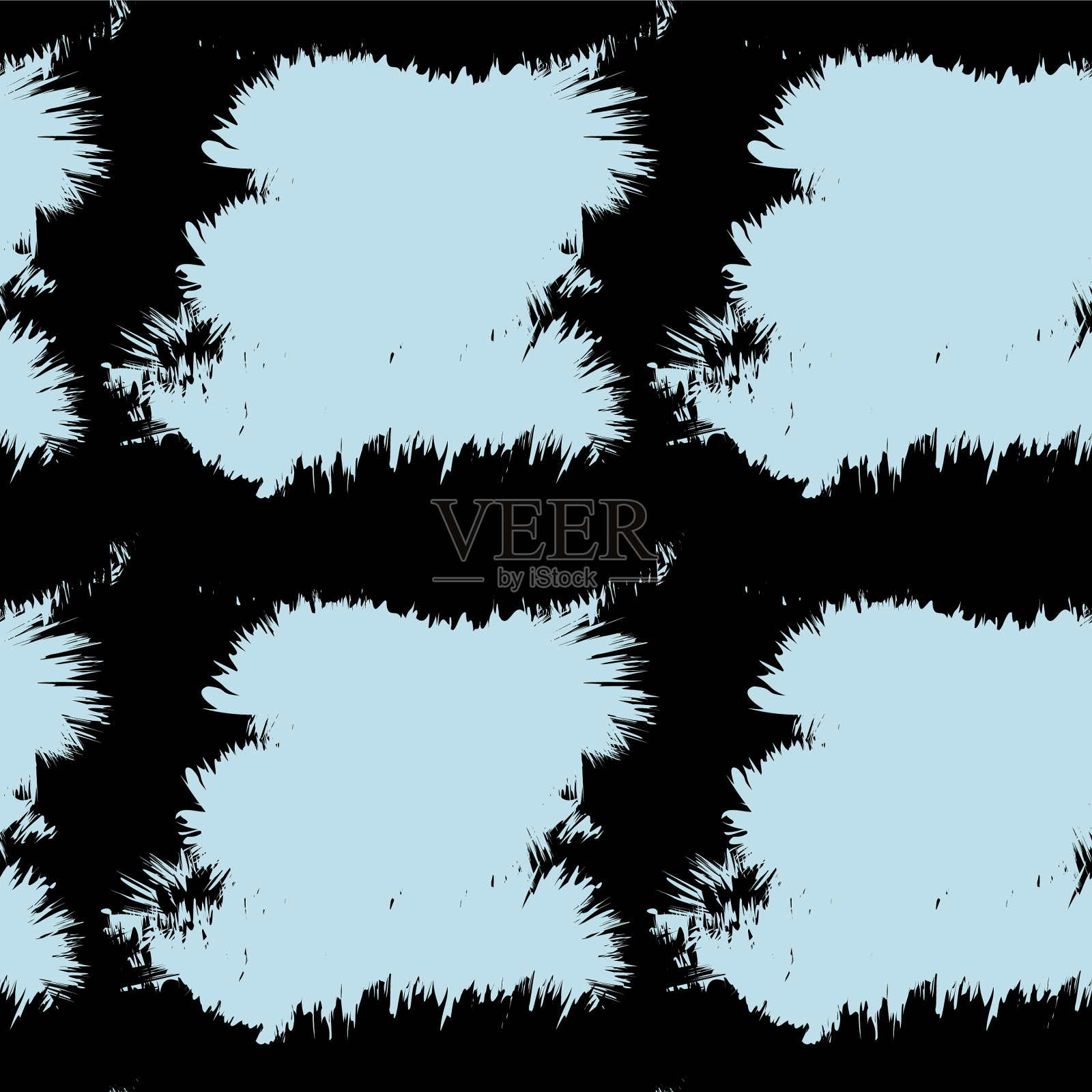 抽象毛笔笔画毛皮无缝图案插画图片素材