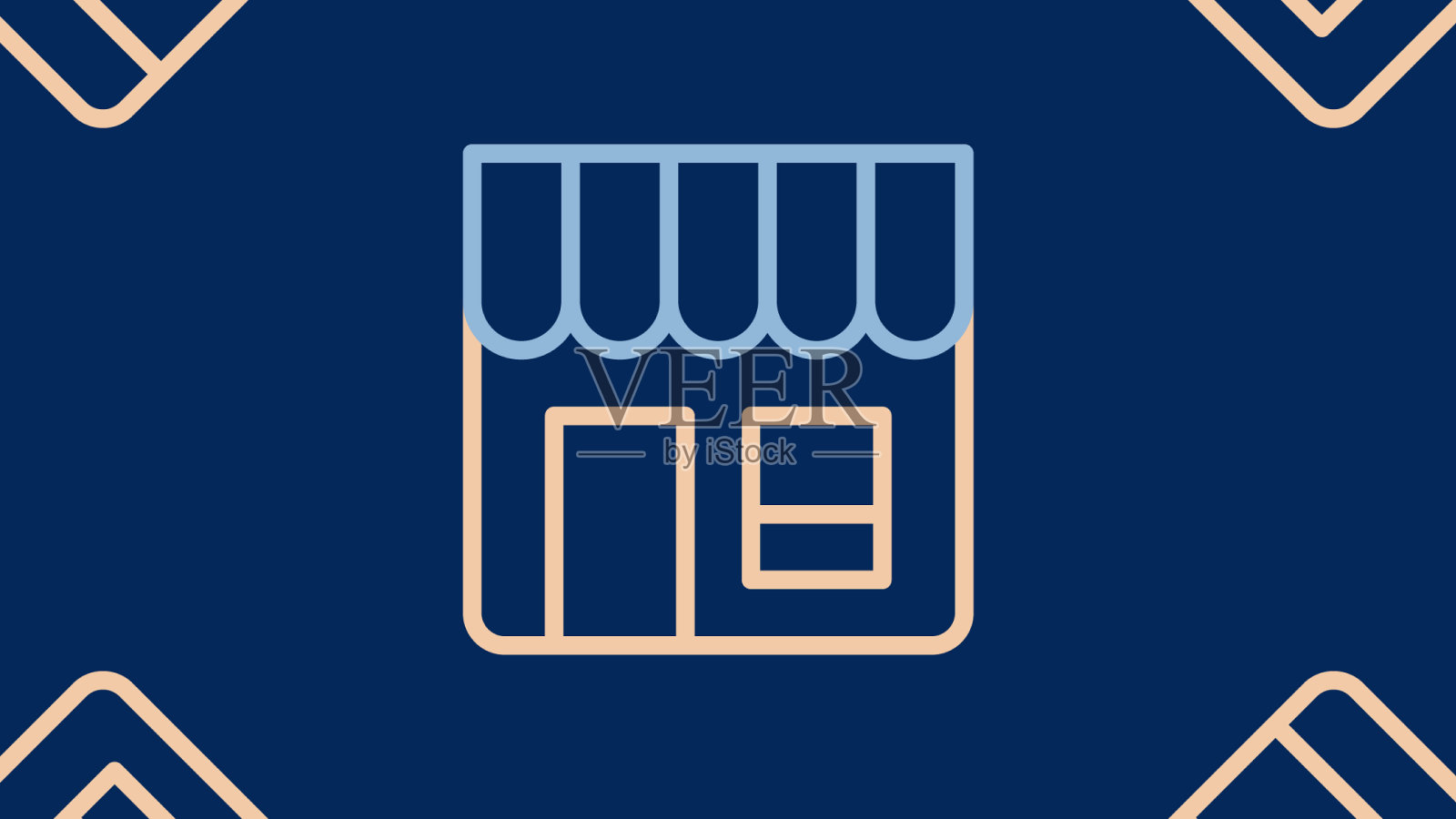 线购物大厦或市场商店图标插画图片素材