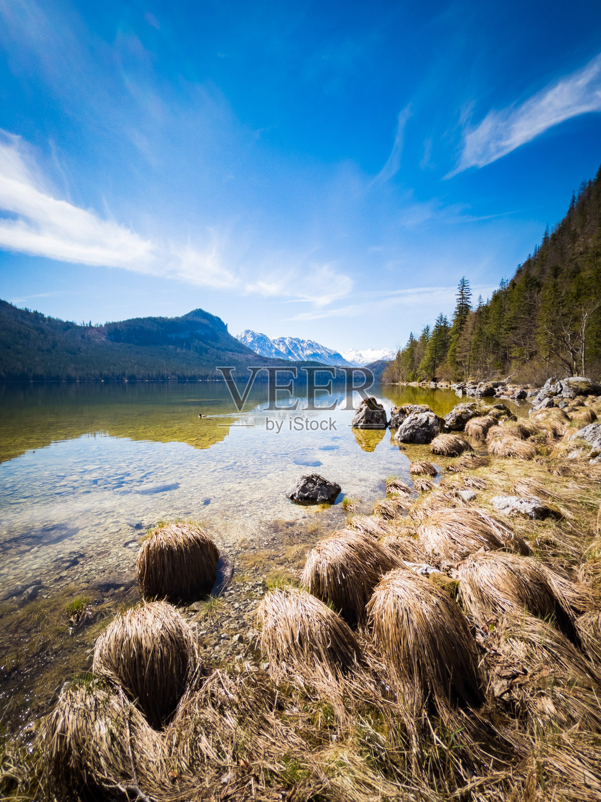 阿陶瑟湖,萨尔斯卡默古特,斯蒂利亚。照片摄影图片
