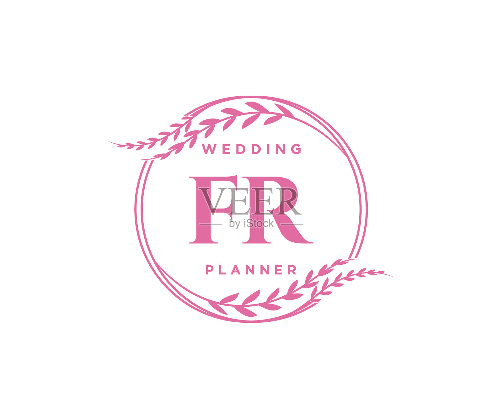 Fr首字母字母婚礼字母组合标志插画图片素材